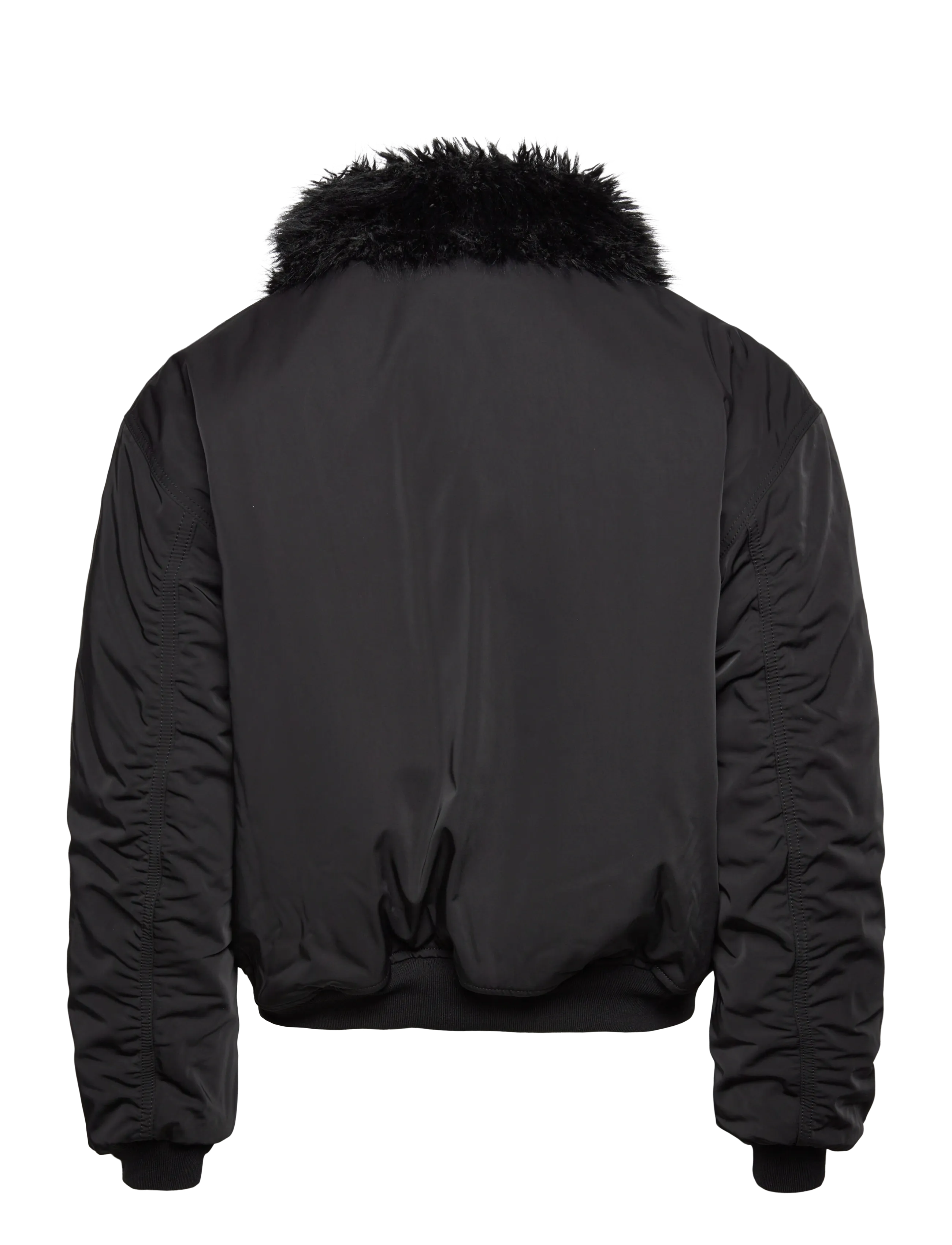 Loose Bomber Jacket With Faux-Fur Collar 2