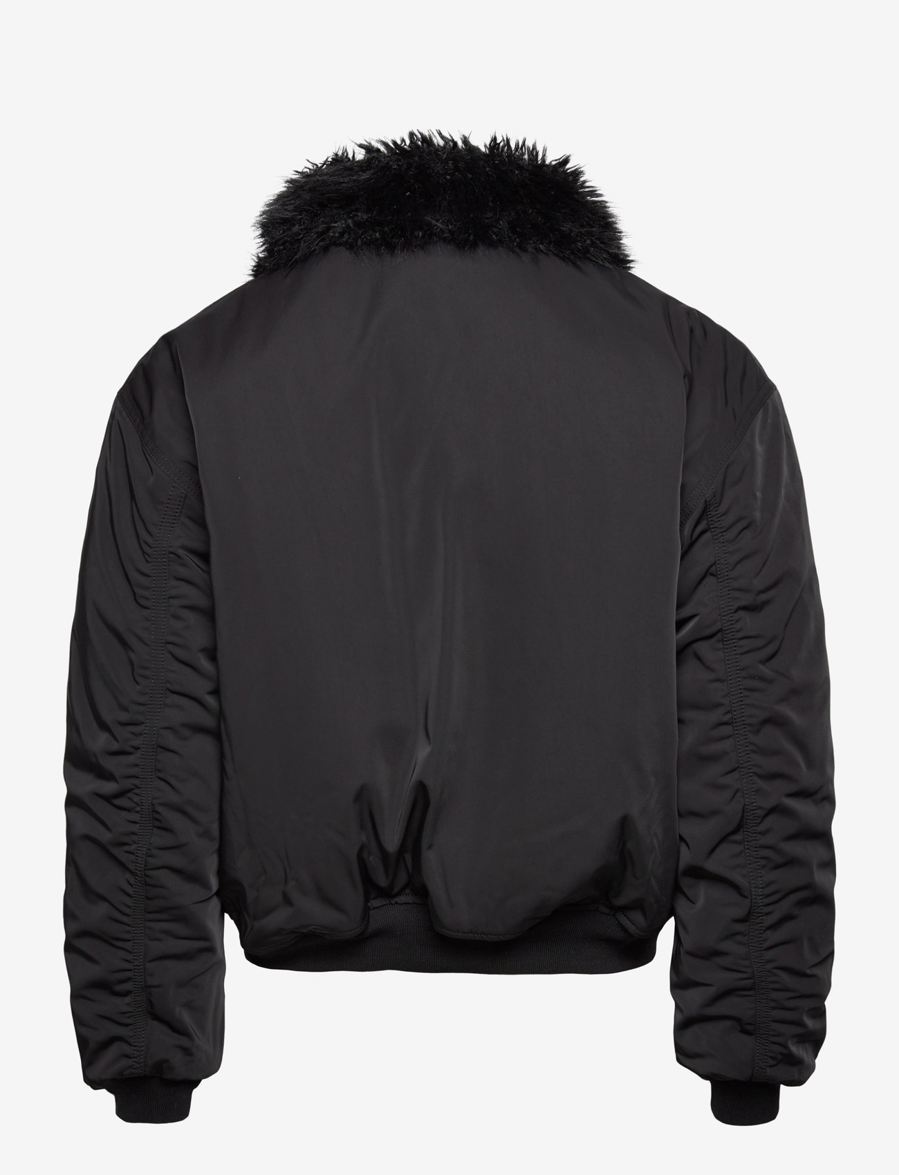 Weekday - Loose Bomber Jacket with Faux-Fur Collar - spring jackets - black - 1