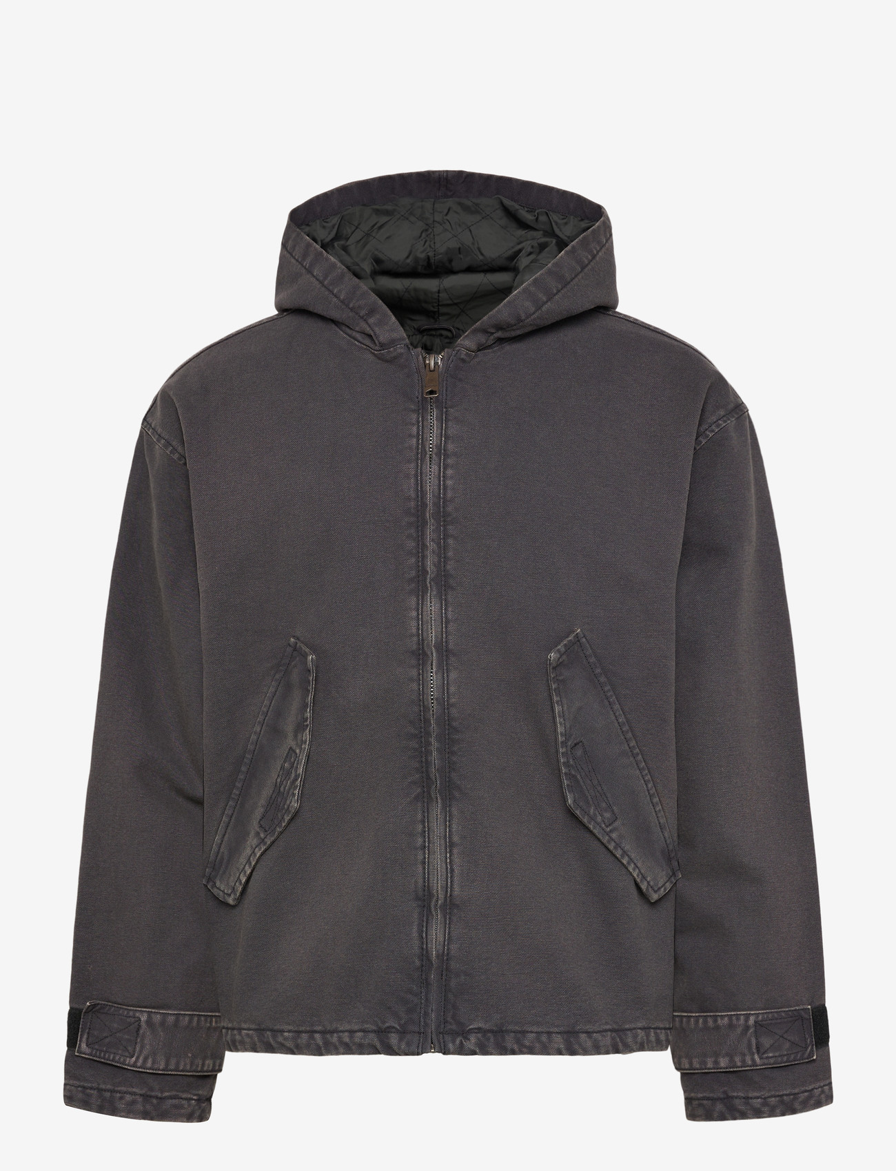Weekday - Loose Hooded Canvas Jacket - forårsjakker - black - 0