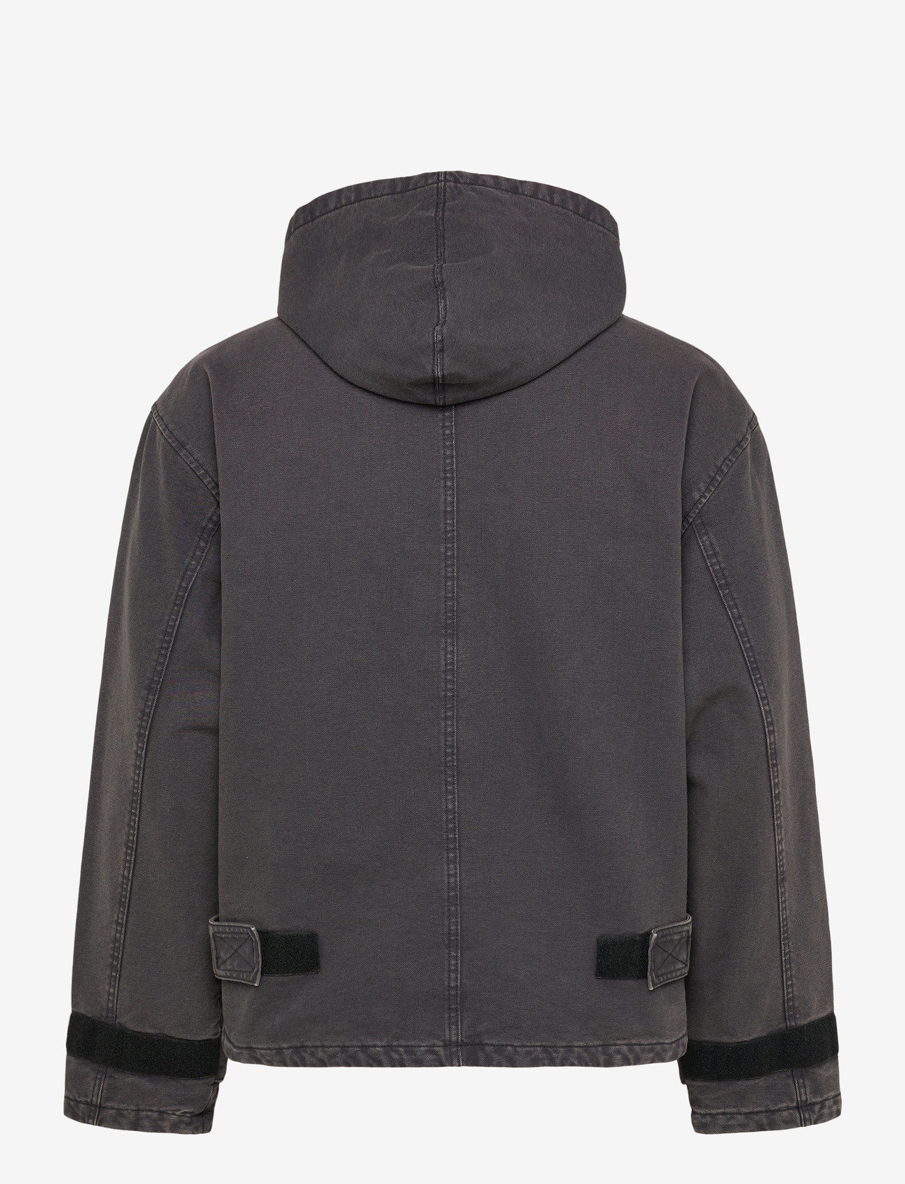 Weekday - Loose Hooded Canvas Jacket - forårsjakker - black - 1