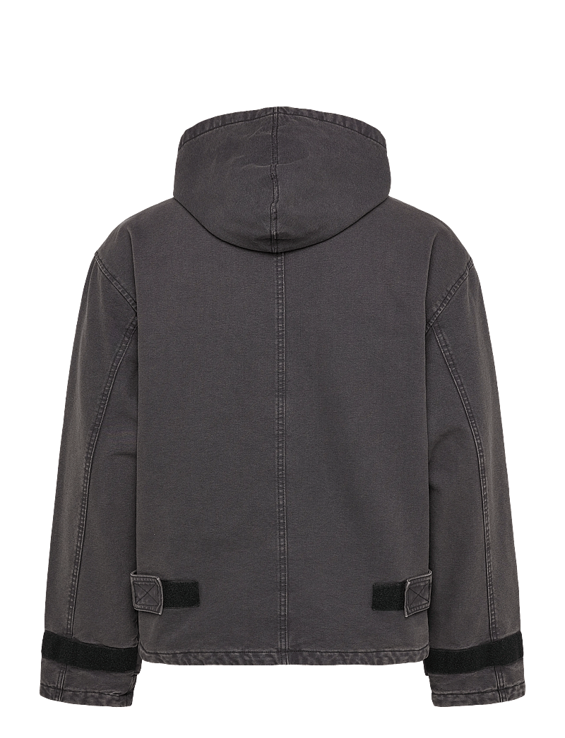 Weekday - Loose Hooded Canvas Jacket - spring jackets - black - 1