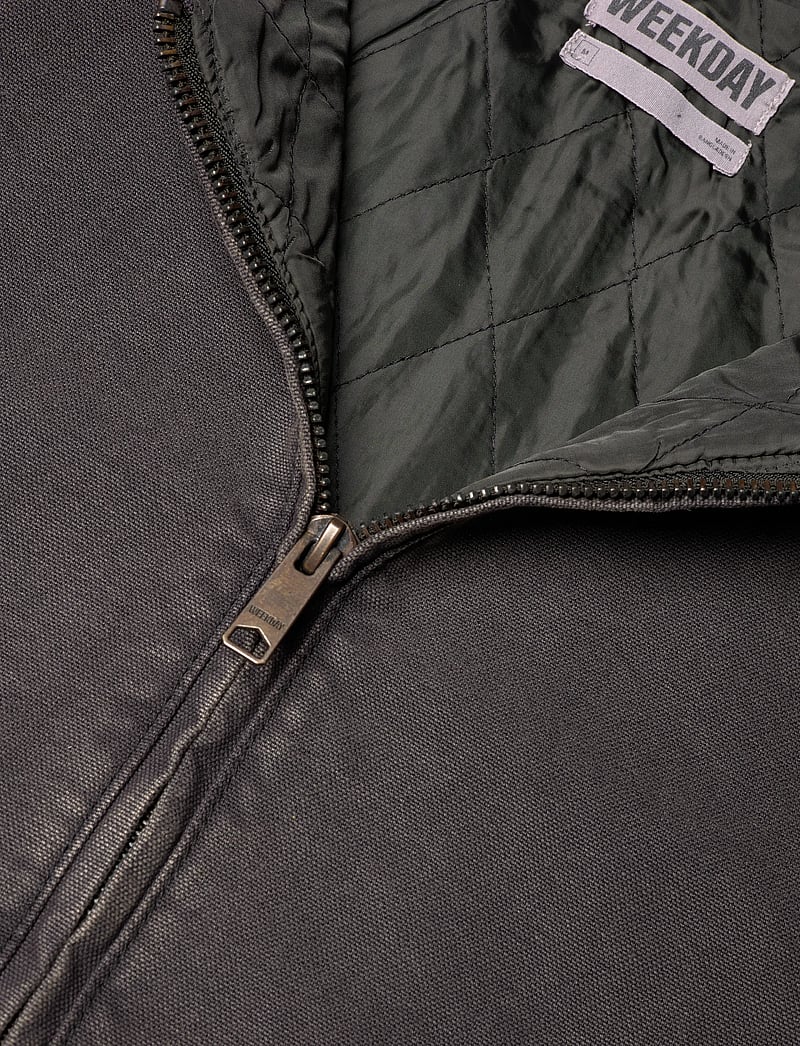 Weekday - Loose Hooded Canvas Jacket - spring jackets - black - 2