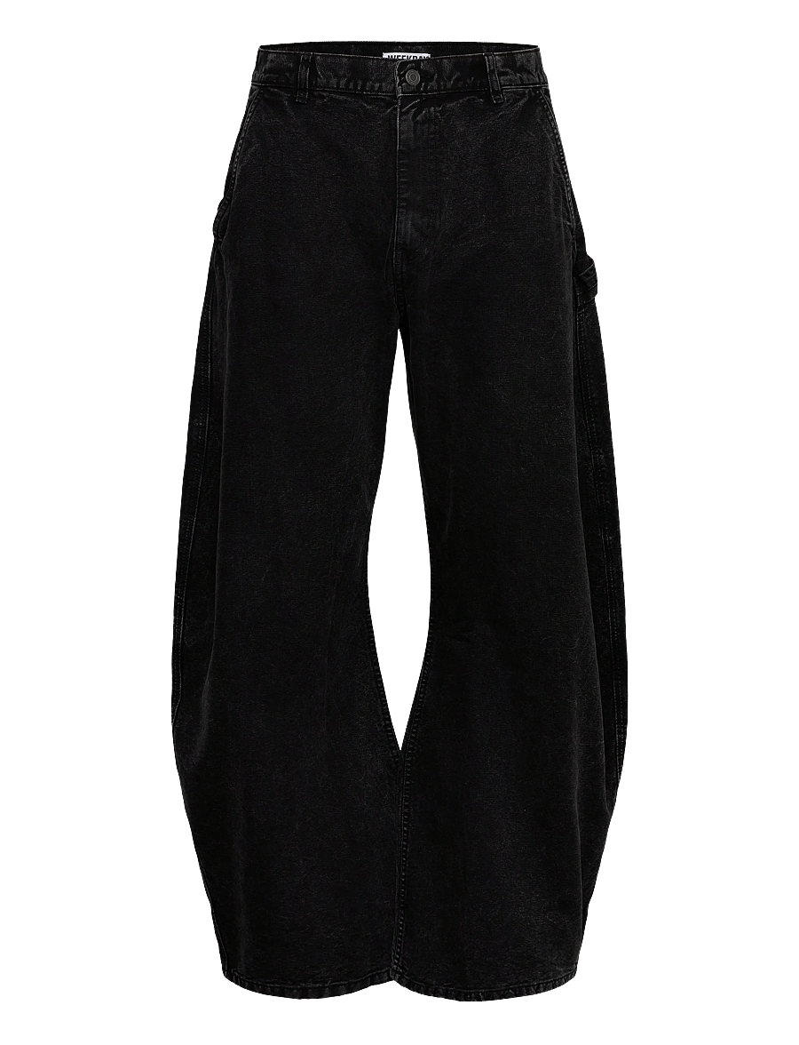Weekday - Loose Barrel Leg Workwear Trousers - weite jeans - washed black - 0