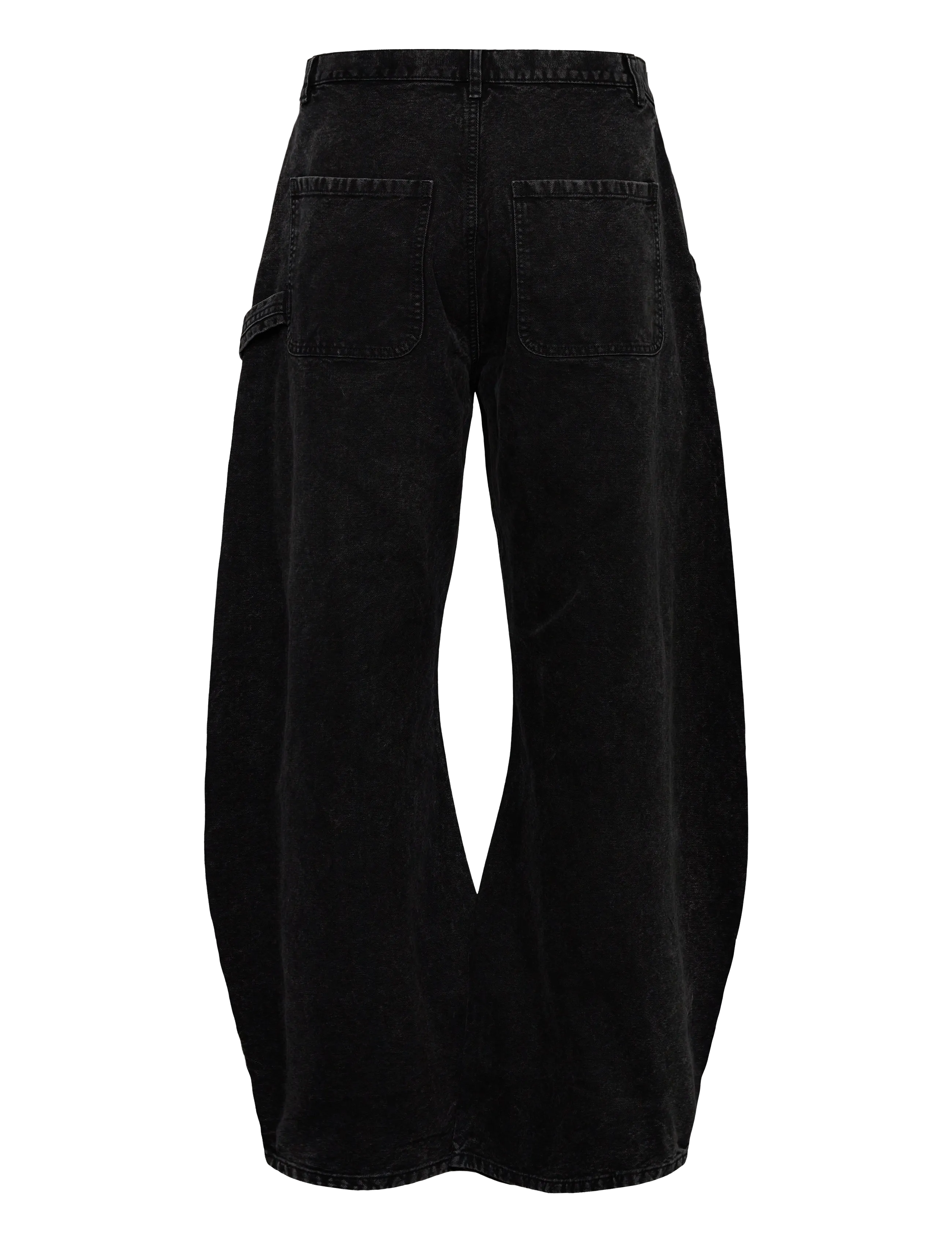 Weekday - Loose Barrel Leg Workwear Trousers - loose jeans - washed black - 1