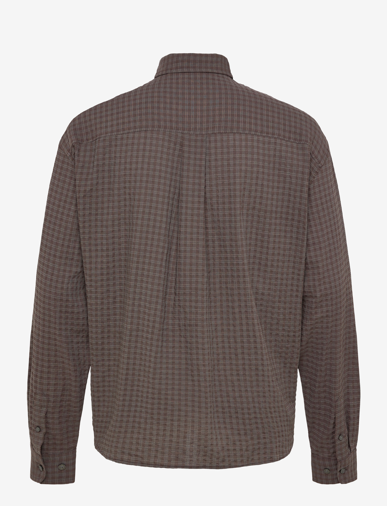 Weekday - Structured Loose Long Sleeved Shirt - ruudulised särgid - brown check - 1