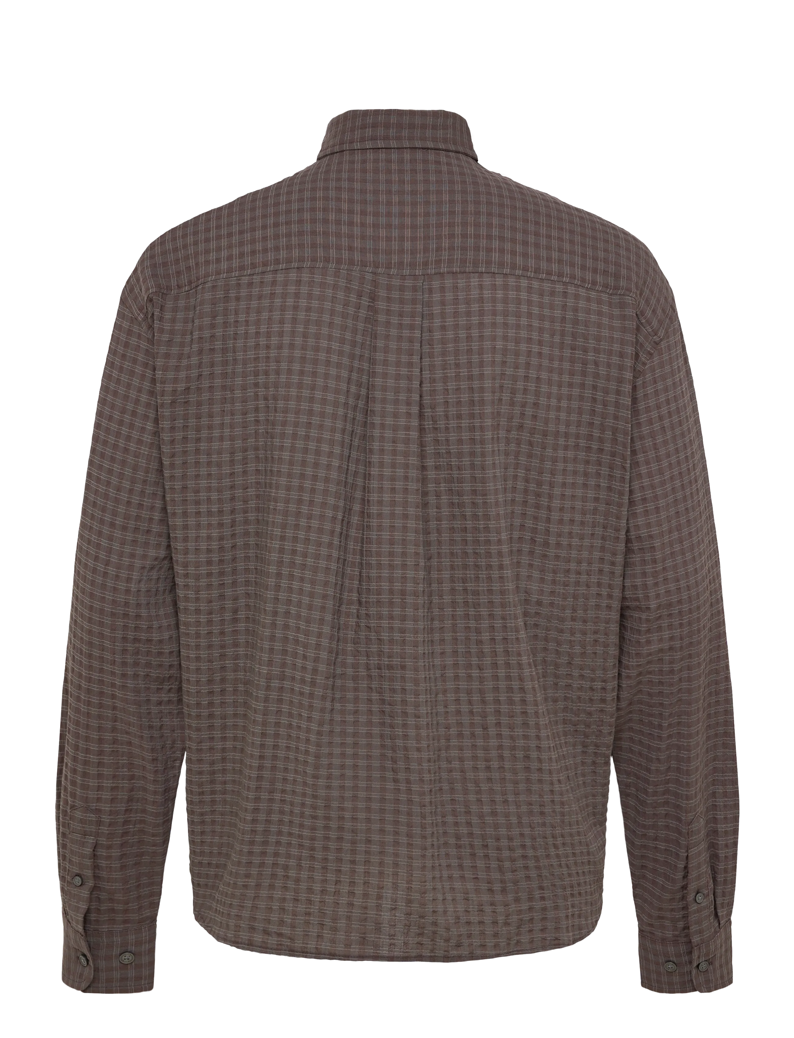 Weekday - Structured Loose Long Sleeved Shirt - karierte hemden - brown check - 1