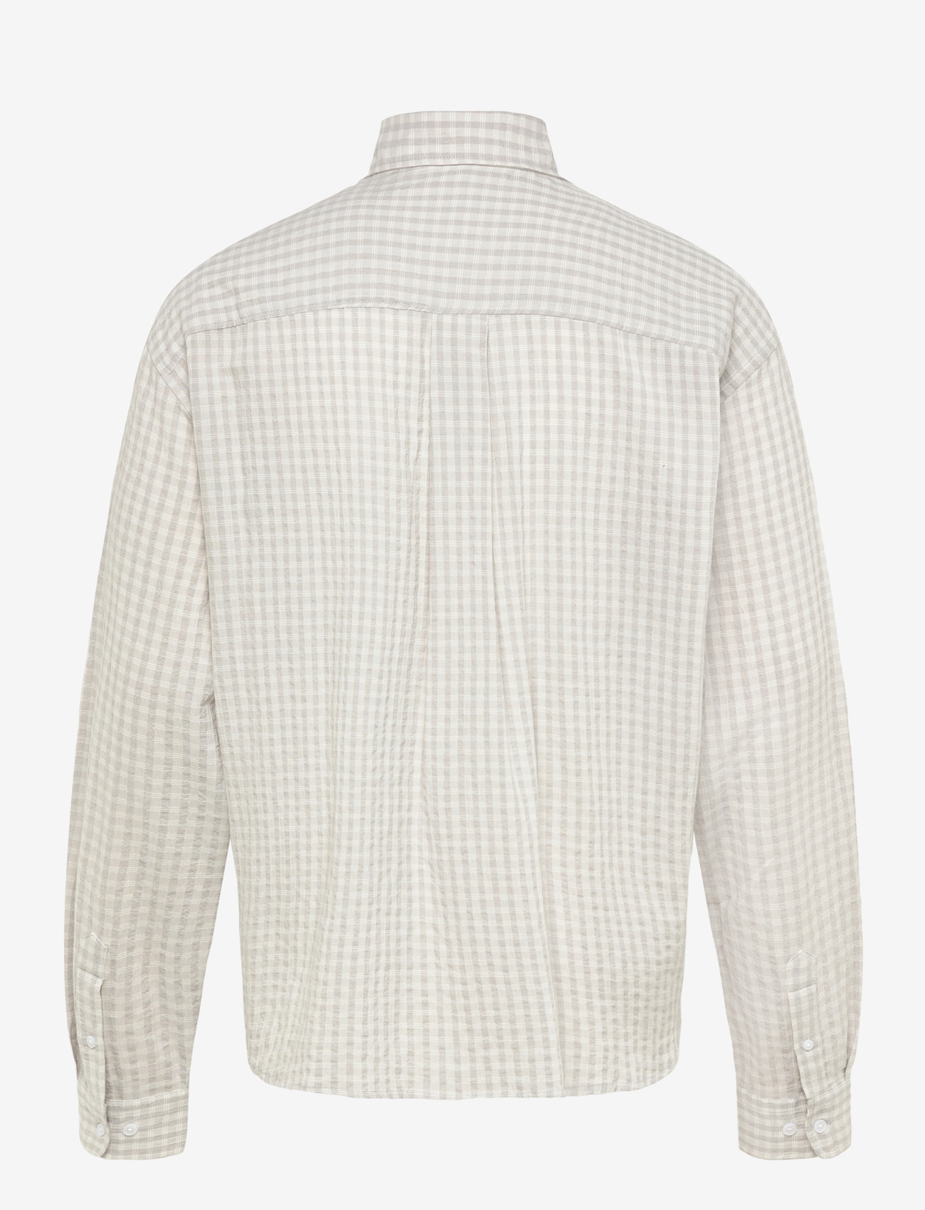 Weekday - Structured Loose Long Sleeved Shirt - ternede skjorter - grey check - 1