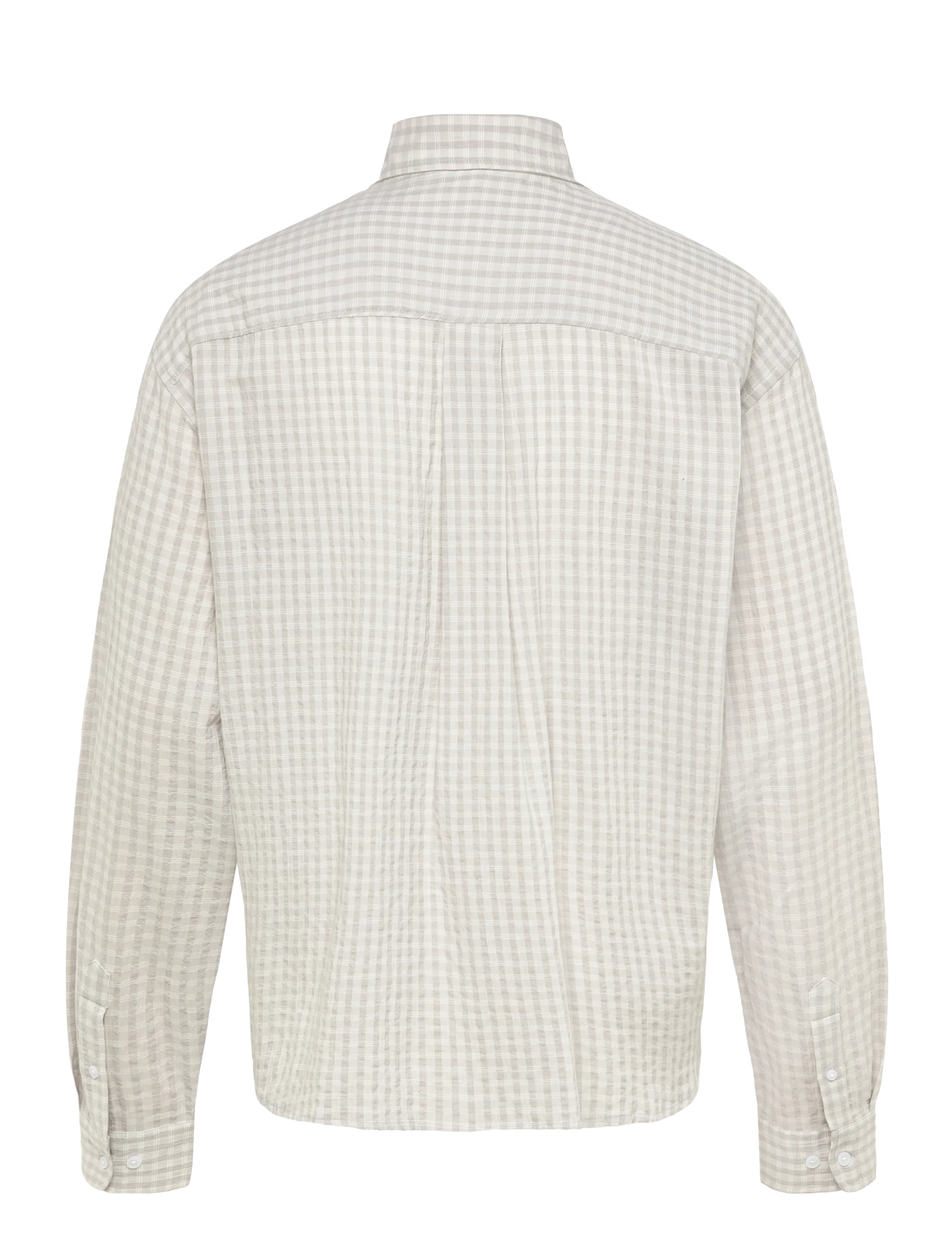 Weekday - Structured Loose Long Sleeved Shirt - ruudulised särgid - grey check - 1