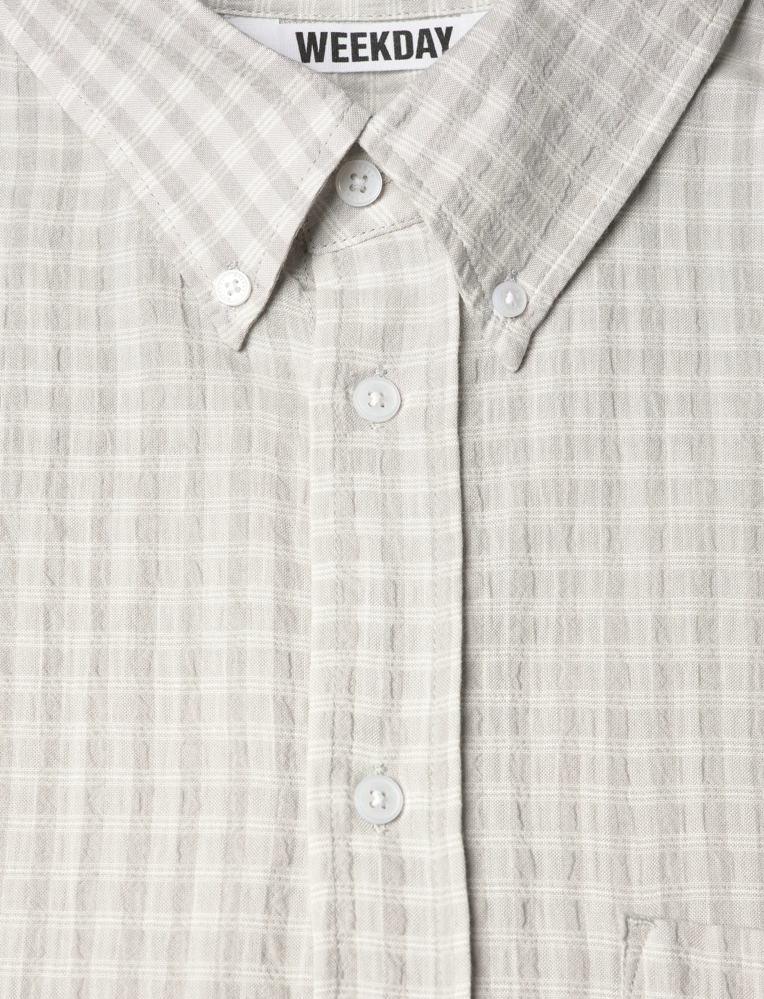 Weekday - Structured Loose Long Sleeved Shirt - ruudulised särgid - grey check - 2