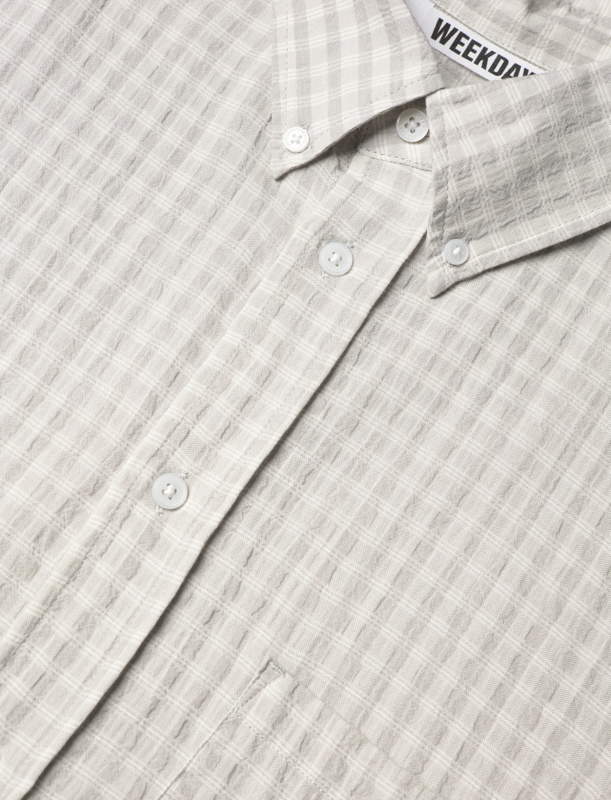 Weekday - Structured Loose Long Sleeved Shirt - ruudulised särgid - grey check - 3