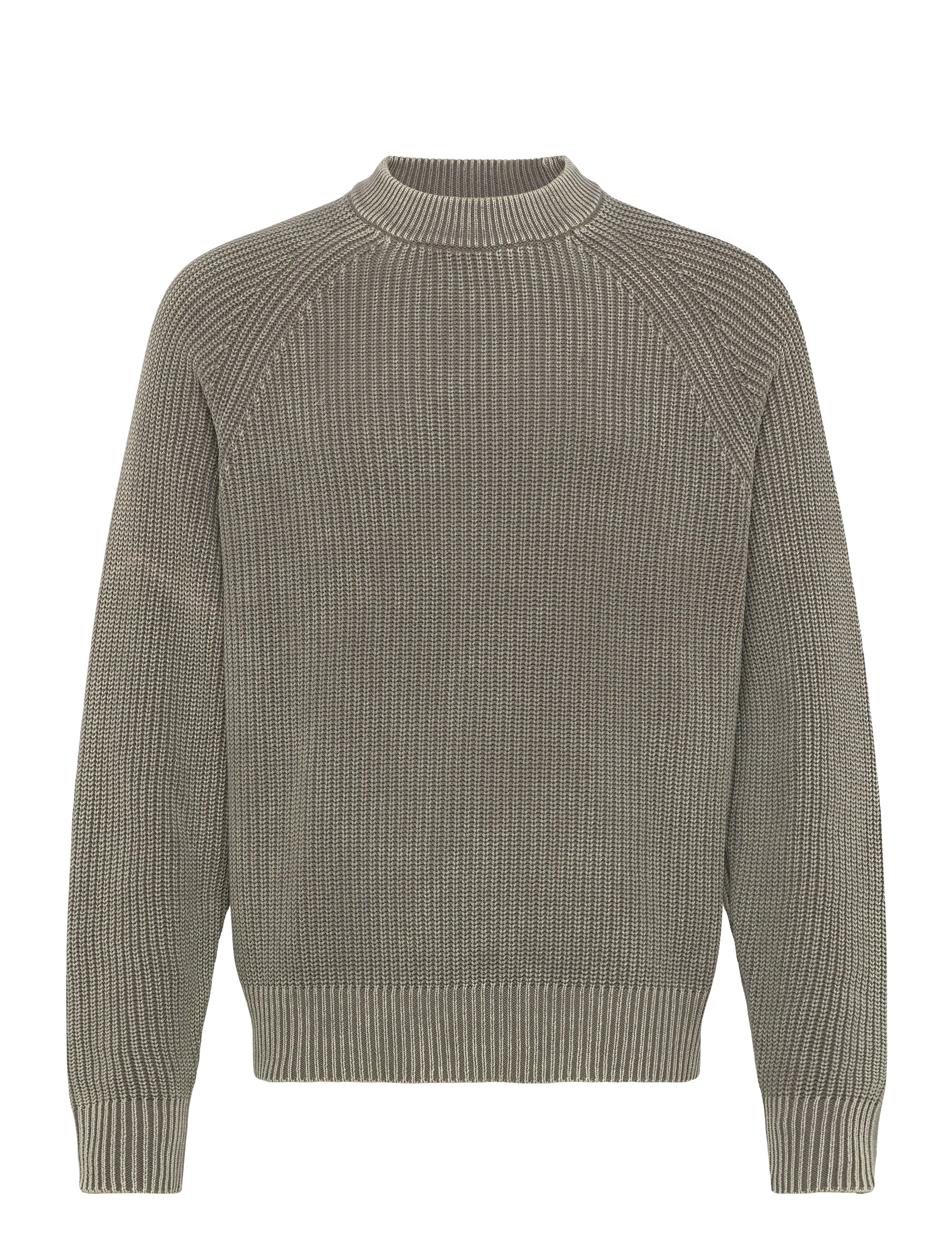 Relaxed Knitted Cotton Sweater - DARK GREY WASH