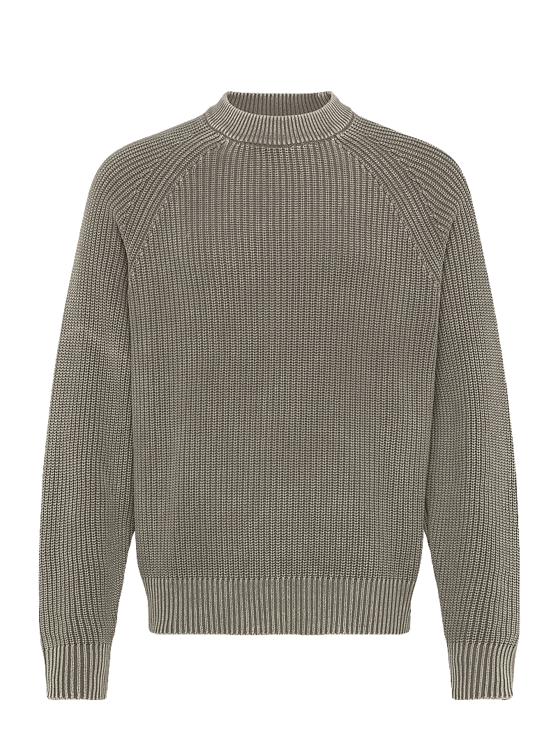 Weekday - Relaxed Knitted Cotton Sweater - polokrage - dark grey wash - 0
