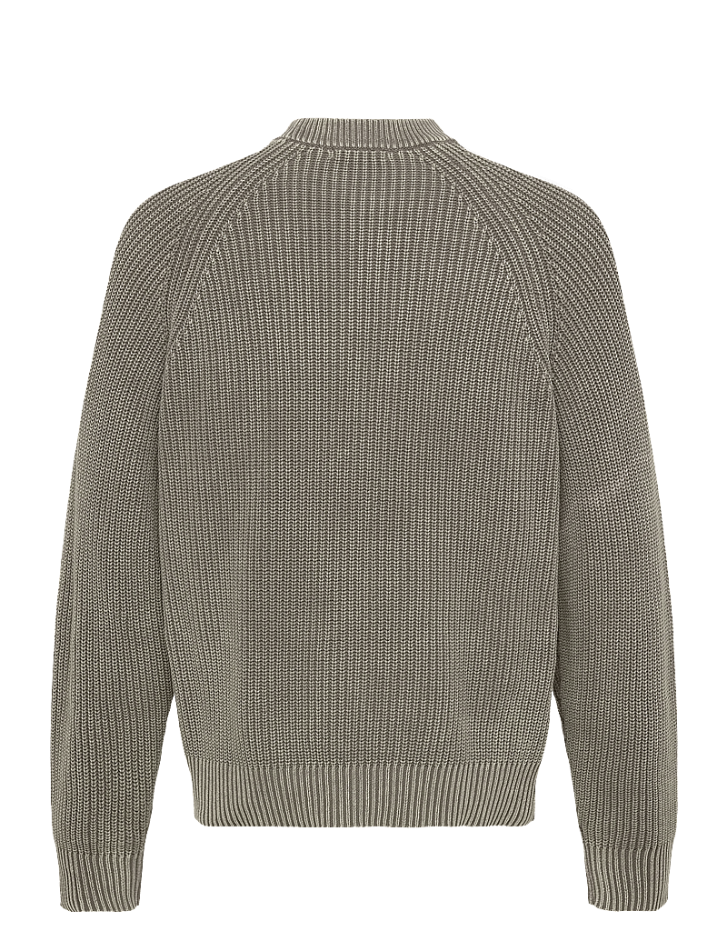 Weekday - Relaxed Knitted Cotton Sweater - polokrage - dark grey wash - 1