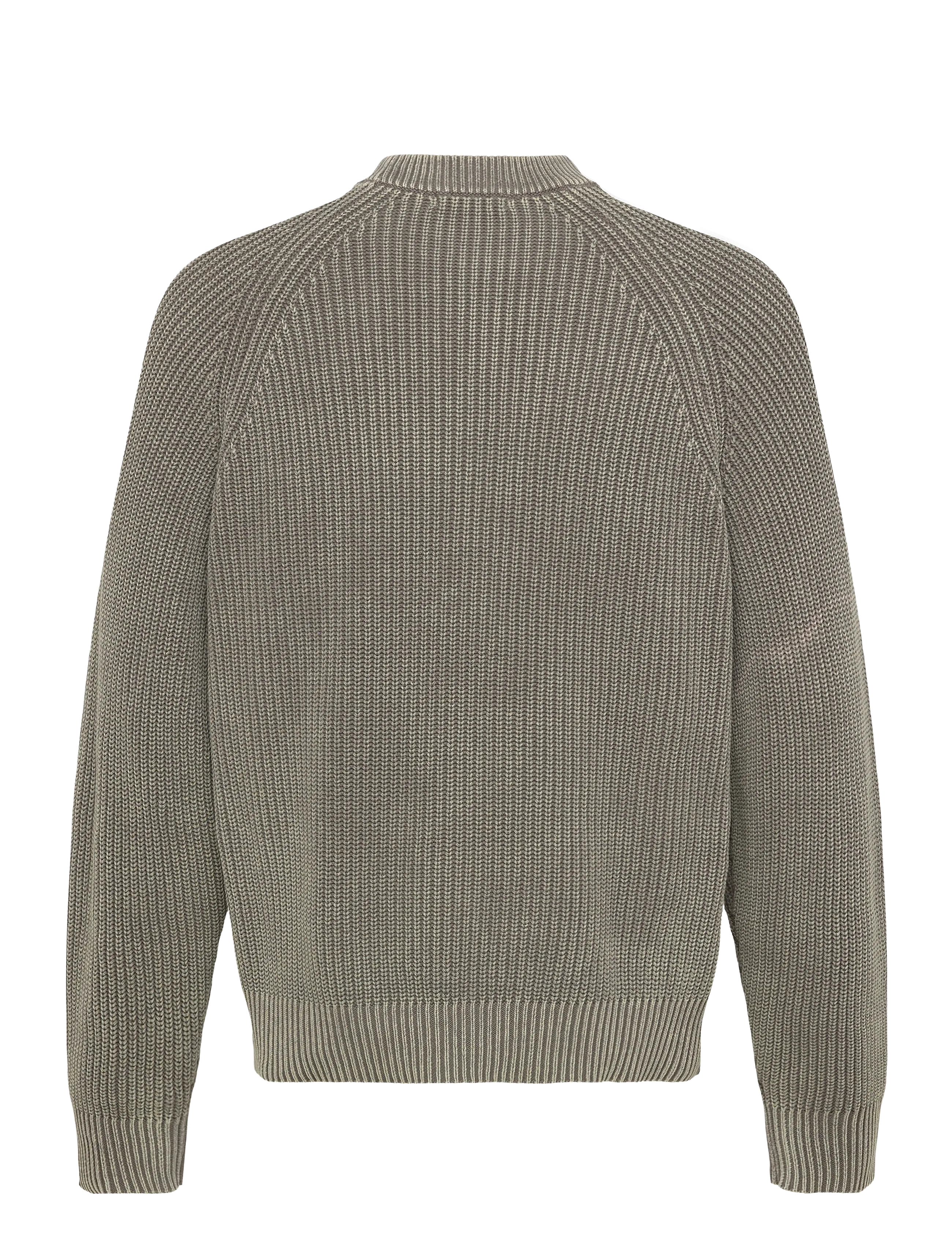 Weekday - Relaxed Knitted Cotton Sweater - round necks - dark grey wash - 1