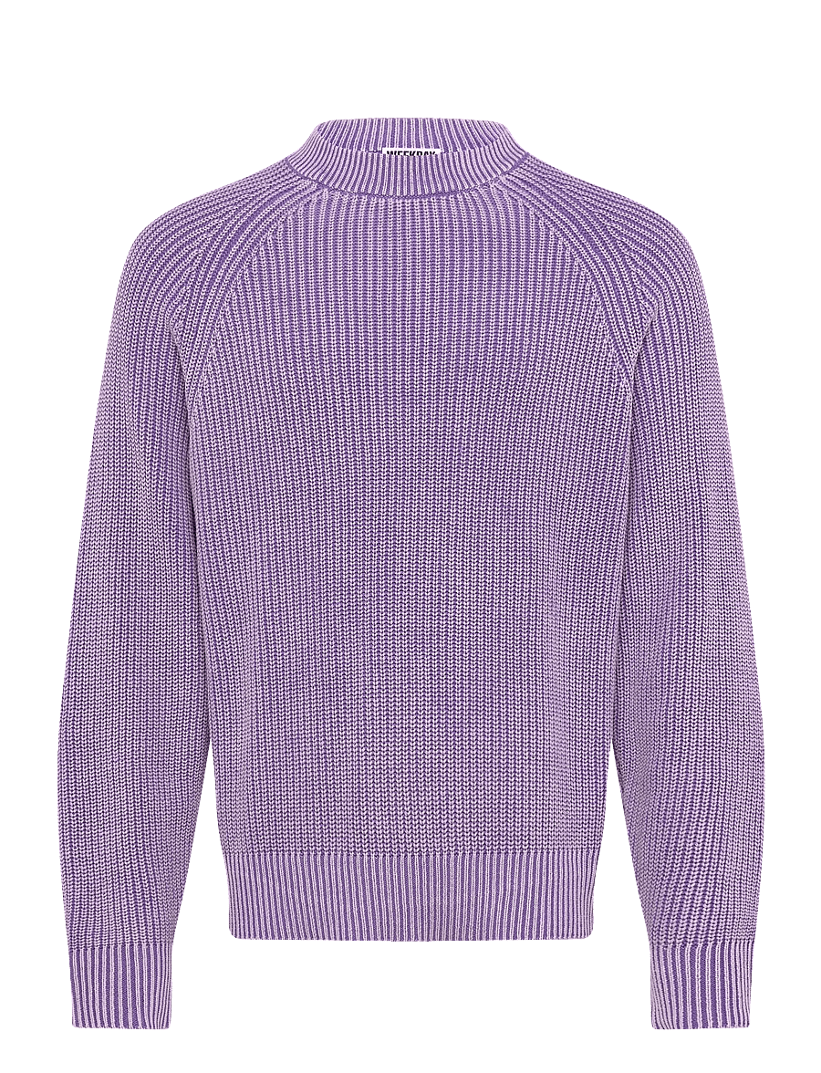 Weekday - Relaxed Knitted Cotton Sweater - rundhals - purple wash - 0
