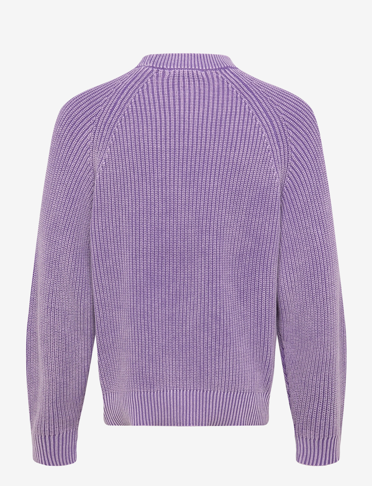 Weekday - Relaxed Knitted Cotton Sweater - round necks - purple wash - 1