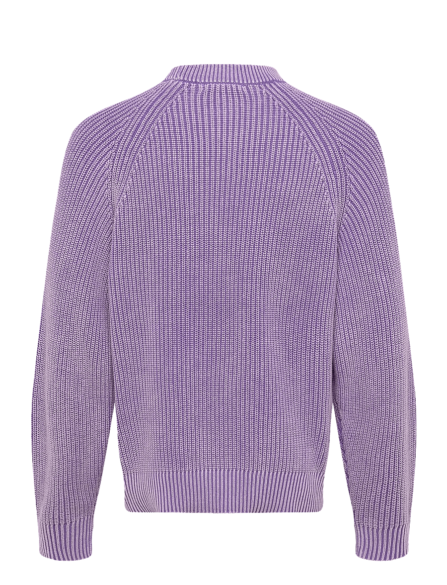 Weekday - Relaxed Knitted Cotton Sweater - rundhals - purple wash - 1