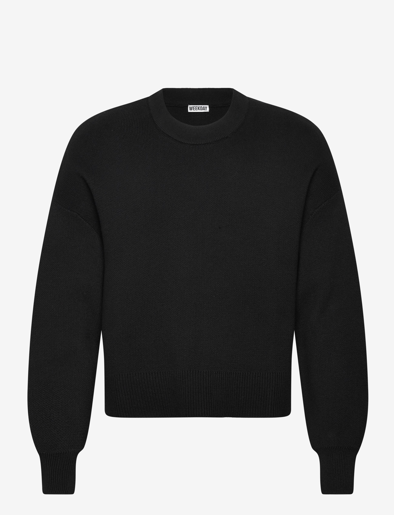 Weekday - Relaxed Boxy Knitted Sweater - rundhalsad - black - 0