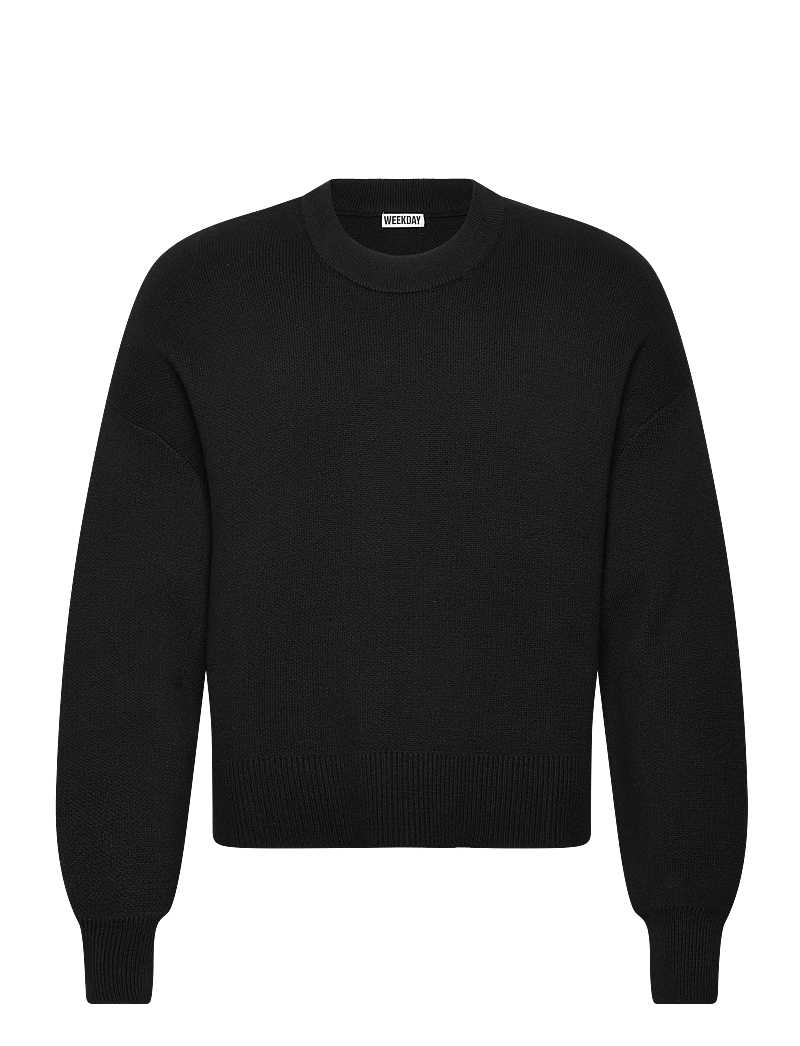 Weekday - Relaxed Boxy Knitted Sweater - rundhalsad - black - 0