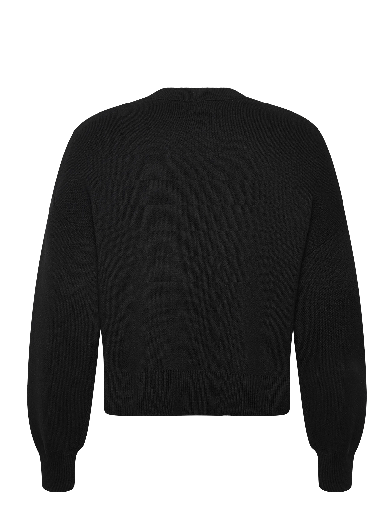 Weekday - Relaxed Boxy Knitted Sweater - rundhalsad - black - 1