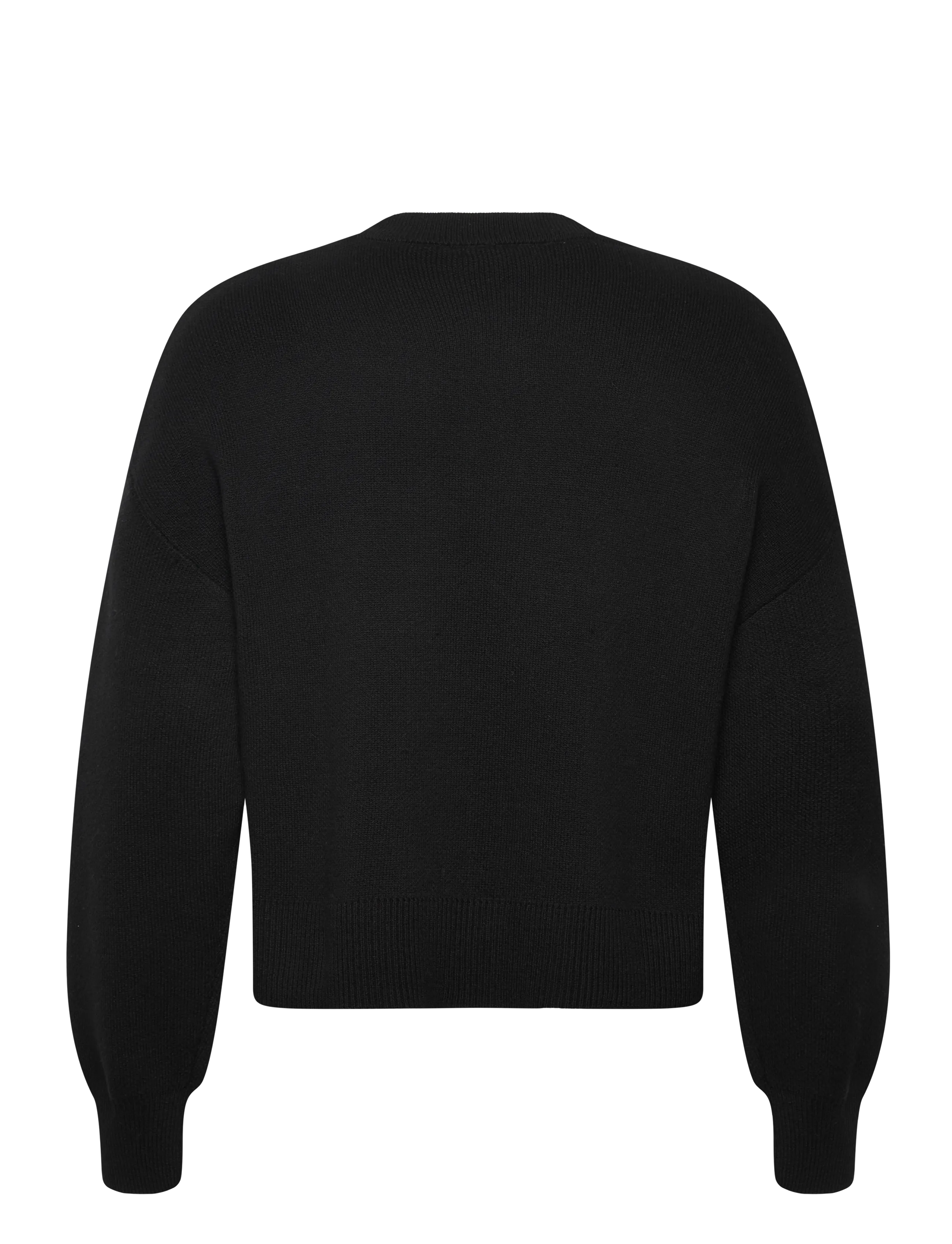 Weekday - Relaxed Boxy Knitted Sweater - round necks - black - 1