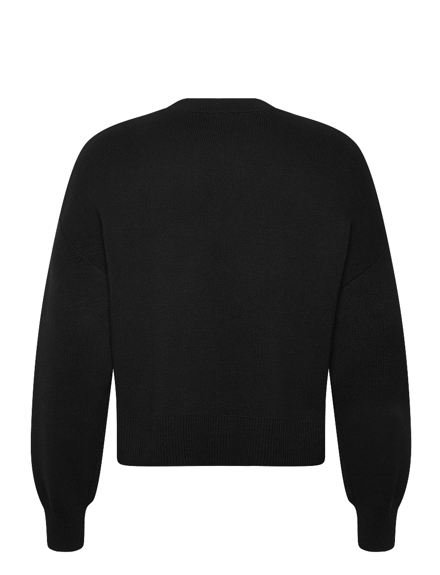 Weekday - Relaxed Boxy Knitted Sweater - round necks - black - 1
