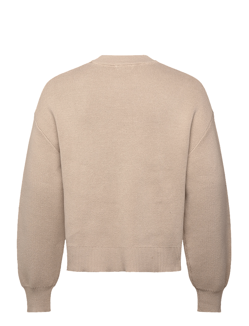 Weekday - Relaxed Boxy Knitted Sweater - round necks - light mole - 1