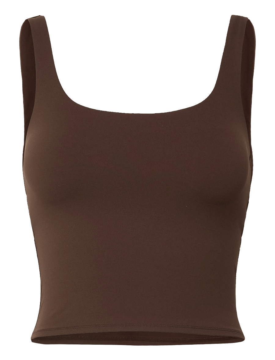 Weekday - Cropped Sports Top - crop tops - dark brown - 0