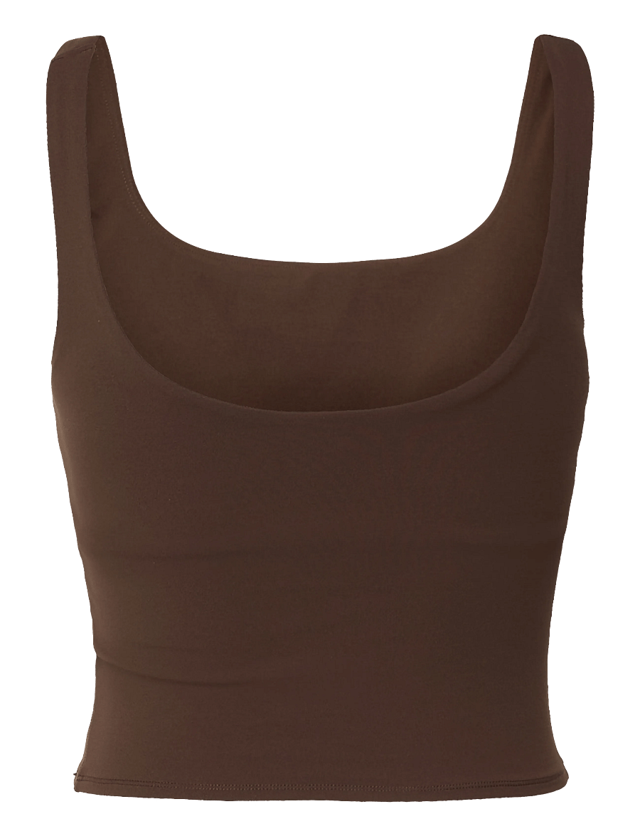 Weekday - Cropped Sports Top - crop tops - dark brown - 1