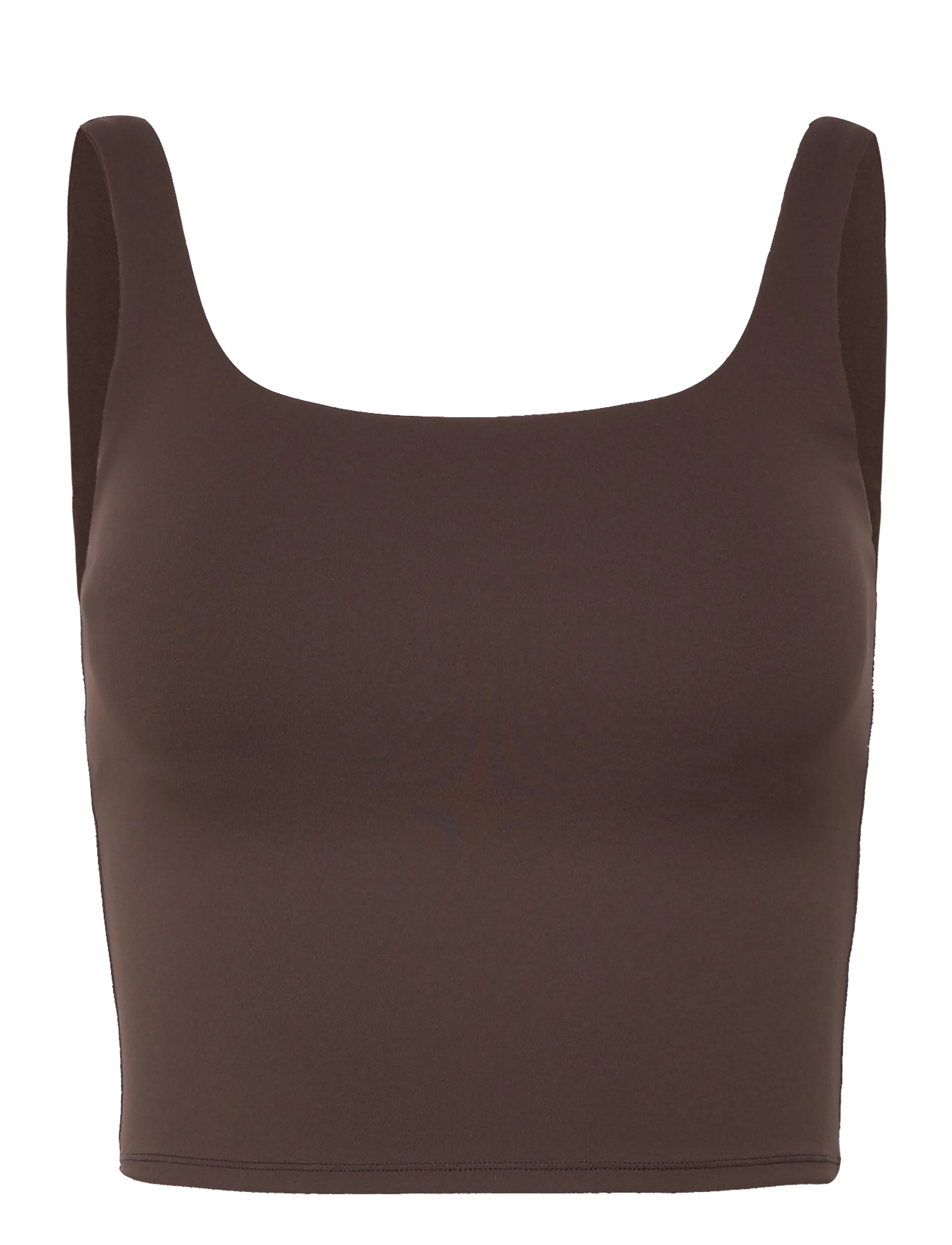 Cropped Sports Top - DARK BROWN