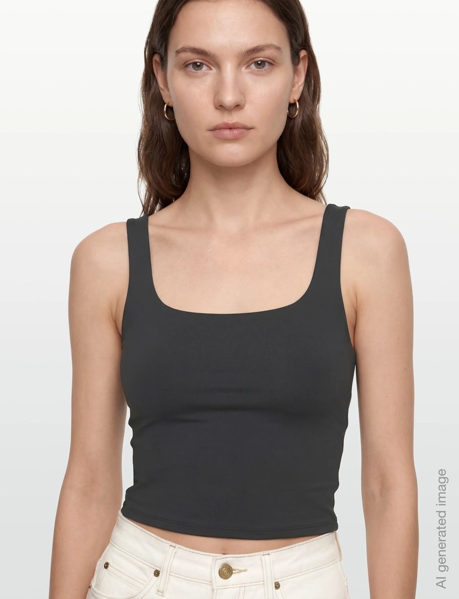 Weekday - Cropped Sports Top - crop tops - dark grey - 3