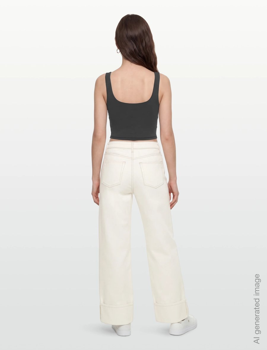 Weekday - Cropped Sports Top - crop tops - dark grey - 4