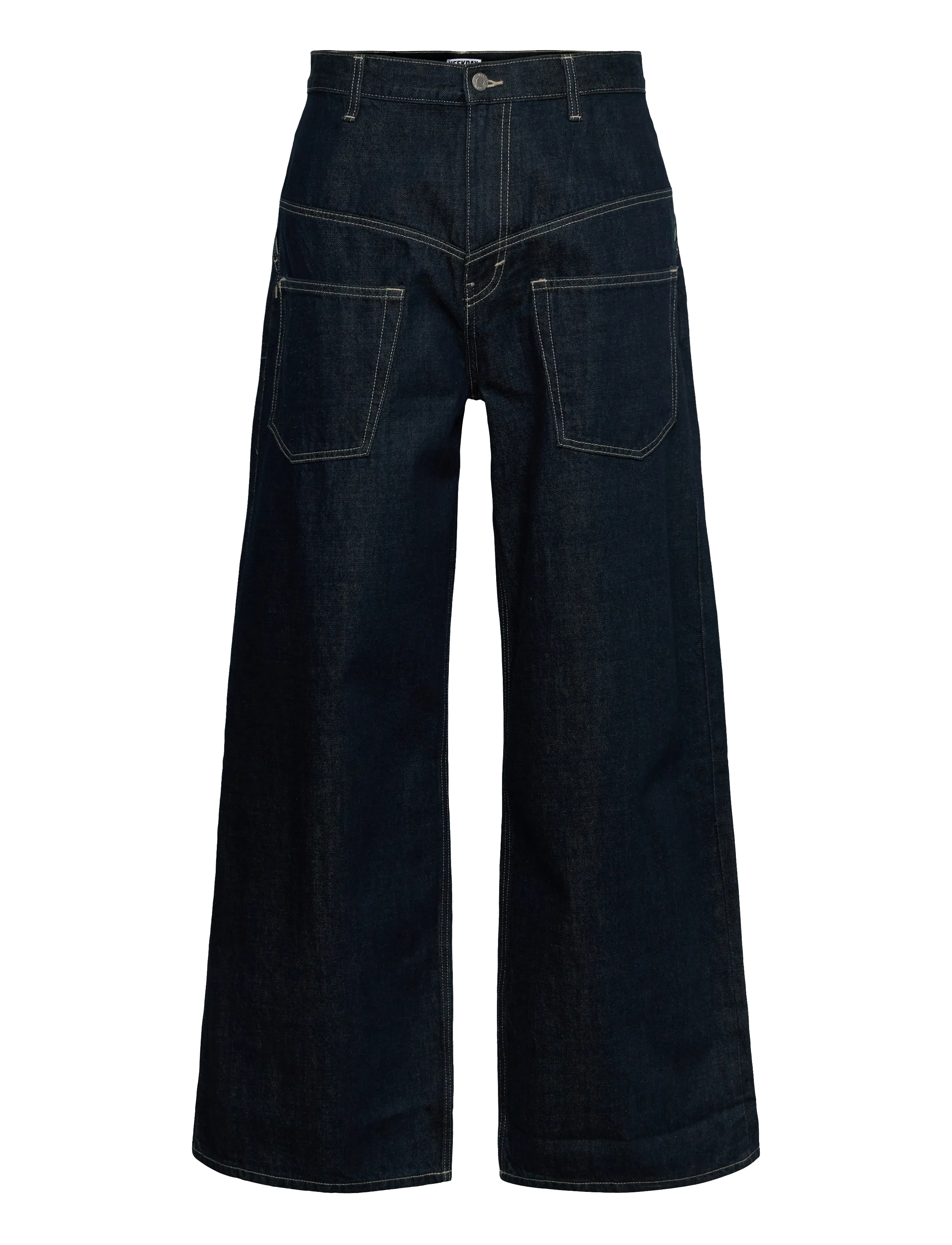 Weekday Solar Deconstructed Loose Wide Leg Jeans, 27, Marineblau - Relaxed, Männerswear