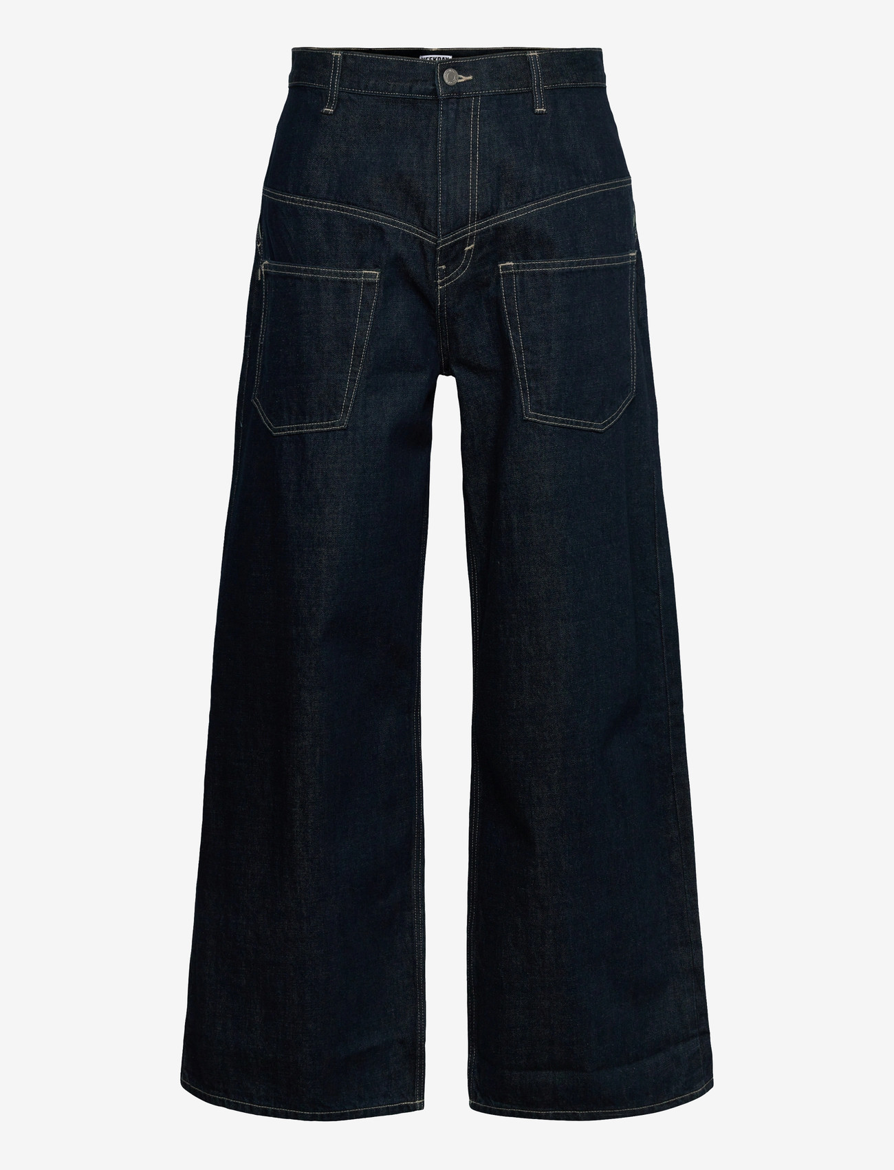 Weekday - Solar Deconstructed Loose Wide Leg Jeans - loose jeans - blue rinse - 0