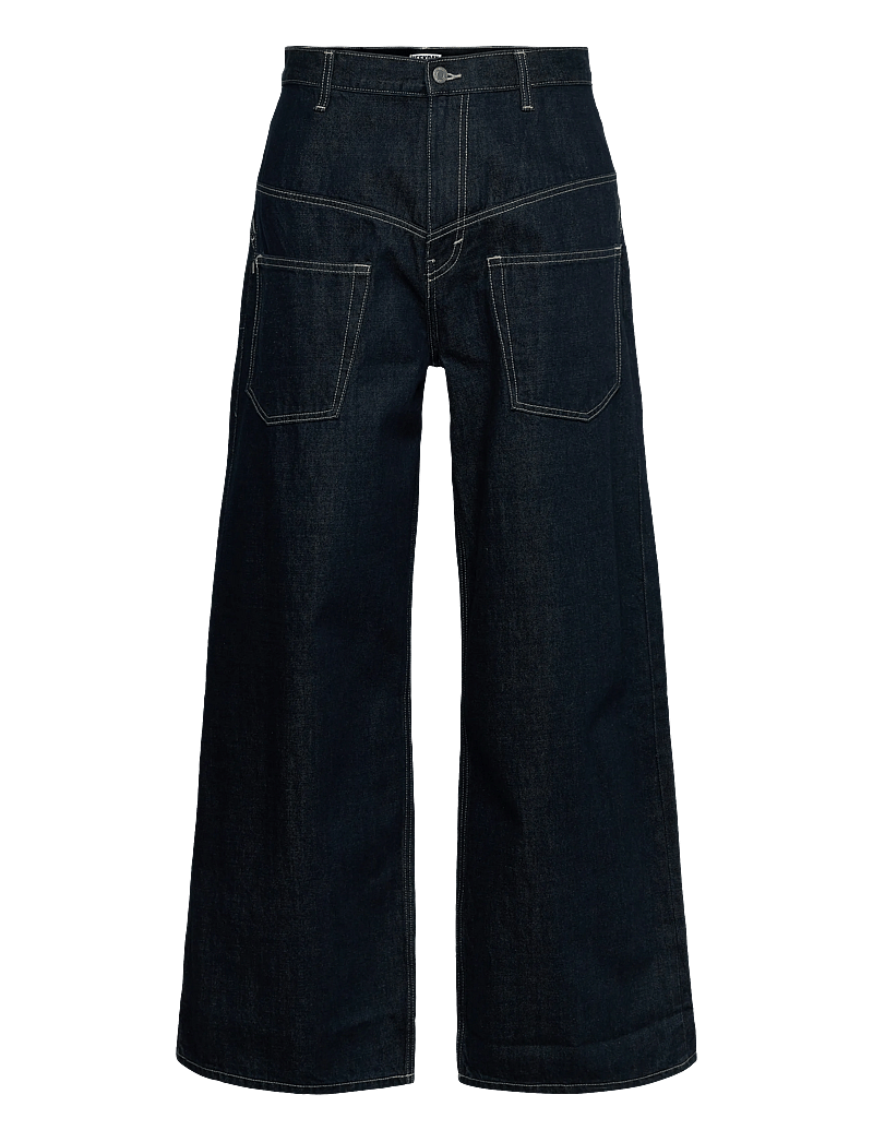 Weekday - Solar Deconstructed Loose Wide Leg Jeans - loose jeans - blue rinse - 0