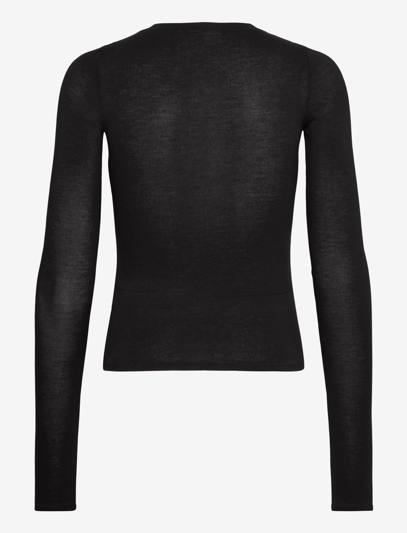 Weekday - Slim Long-Sleeved Henley Top - pikkade varrukatega alussärgid - black - 1