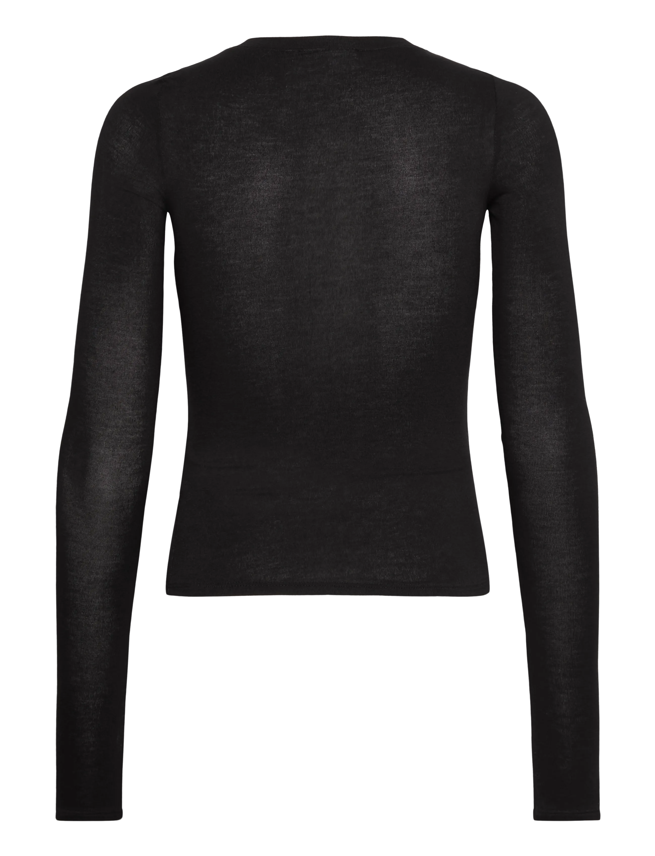 Weekday - Slim Long-Sleeved Henley Top - langärmlige tops - black - 1