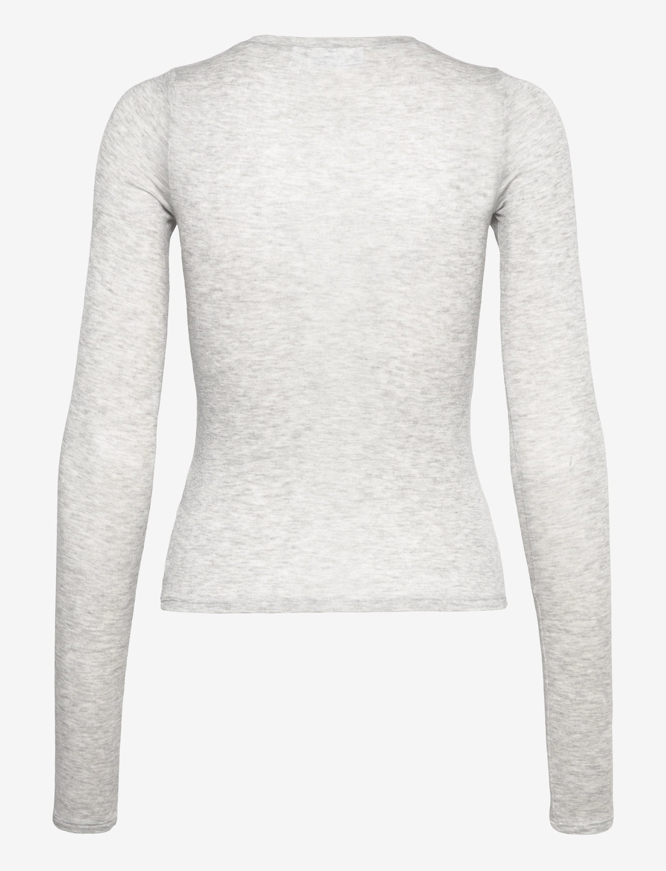 Weekday - Slim Long-Sleeved Henley Top - långärmade toppar - grey melange - 1