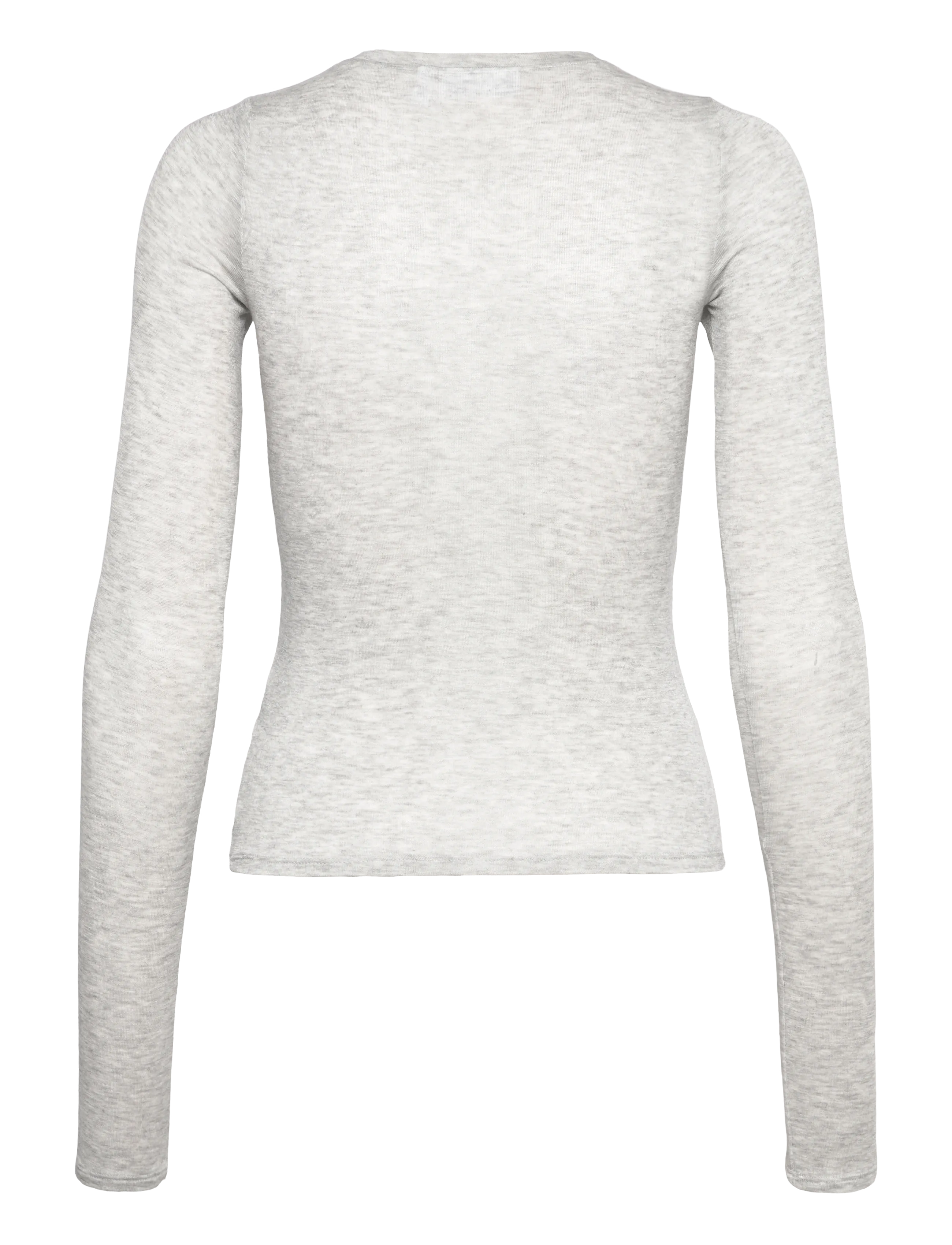 Weekday - Slim Long-Sleeved Henley Top - langärmlige tops - grey melange - 1