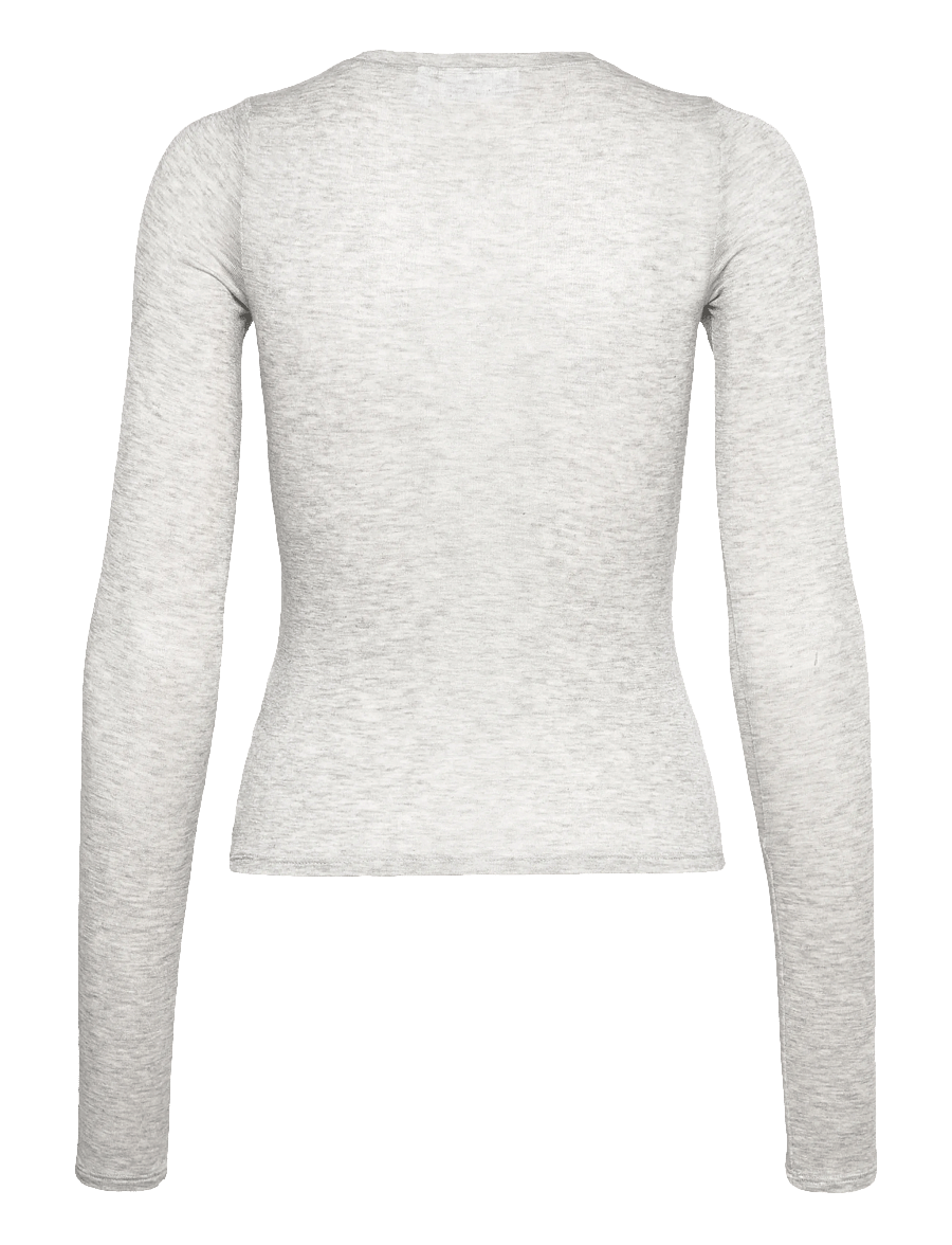 Weekday - Henny Henley LS Top - langærmede toppe - grey melange - 1