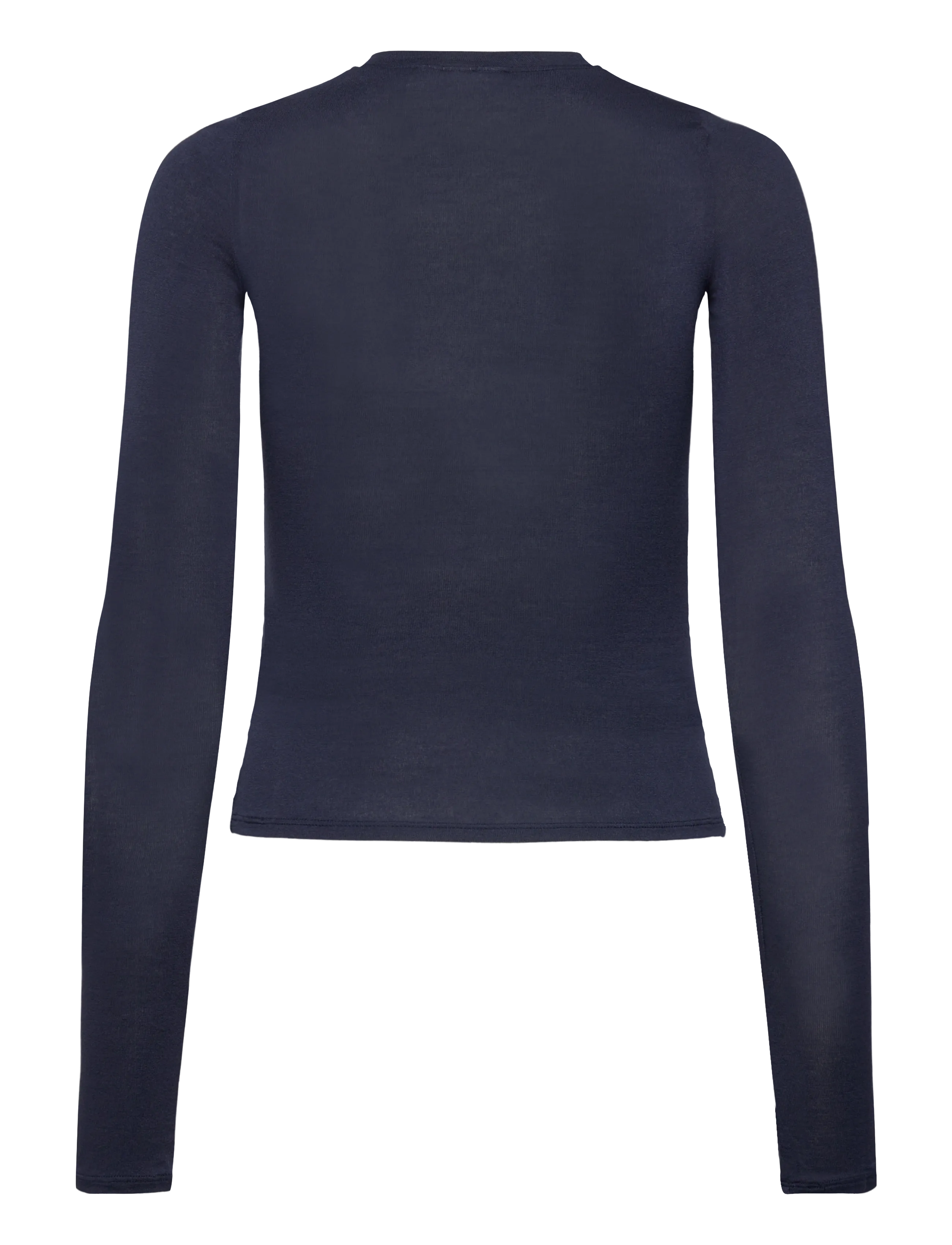 Weekday - Slim Long-Sleeved Henley Top - long-sleeved tops - navy - 1