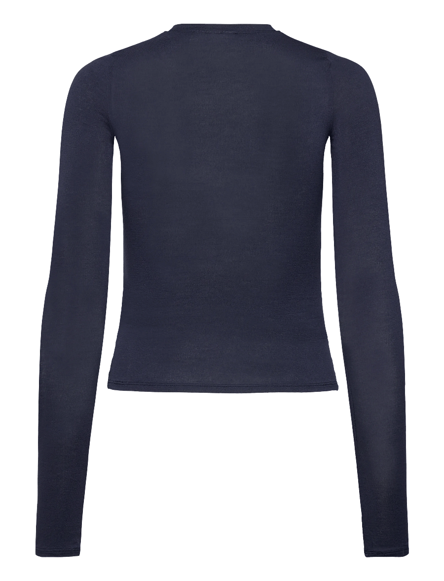 Weekday - Henny Henley LS Top - langärmlige tops - navy - 1