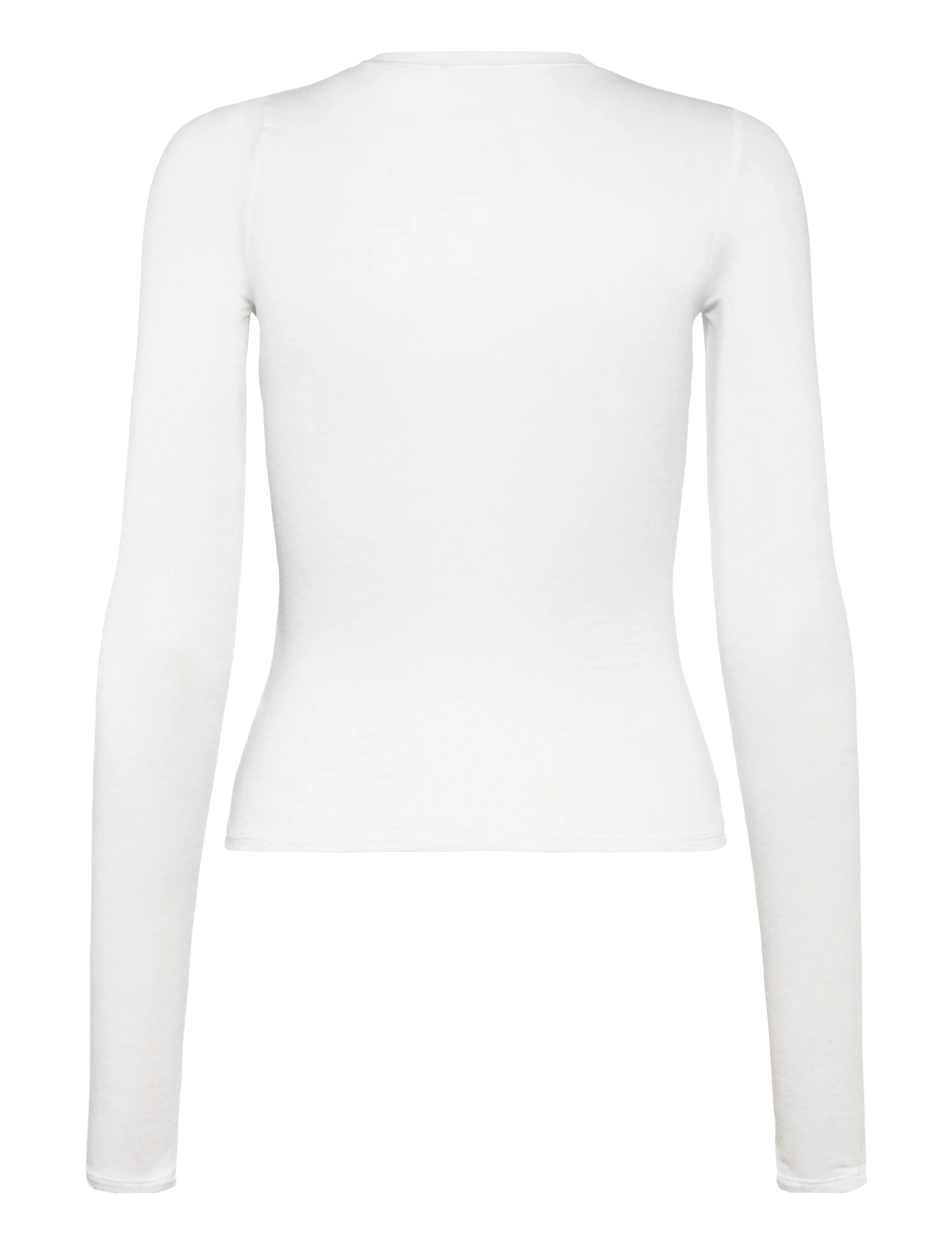 Weekday - Slim Long-Sleeved Henley Top - long-sleeved tops - white - 1