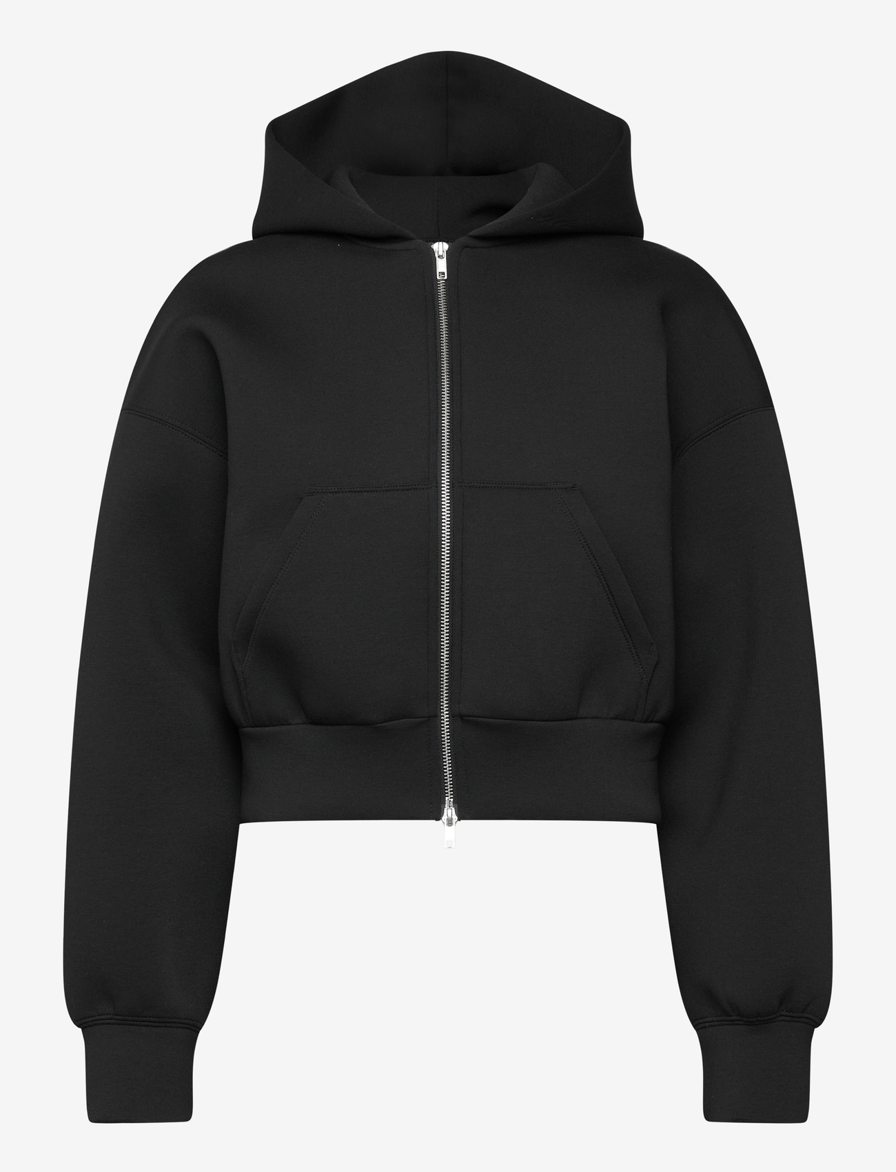 Weekday - Loose Fit Scuba Zip Hoodie - hoodies - black - 0