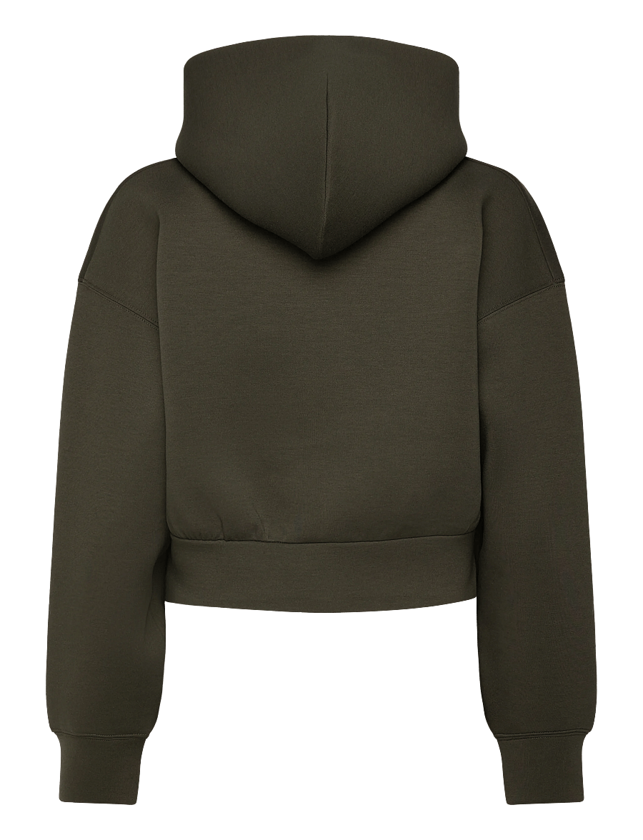 Weekday - Loose Fit Scuba Zip Hoodie - hoodies - dark green - 1