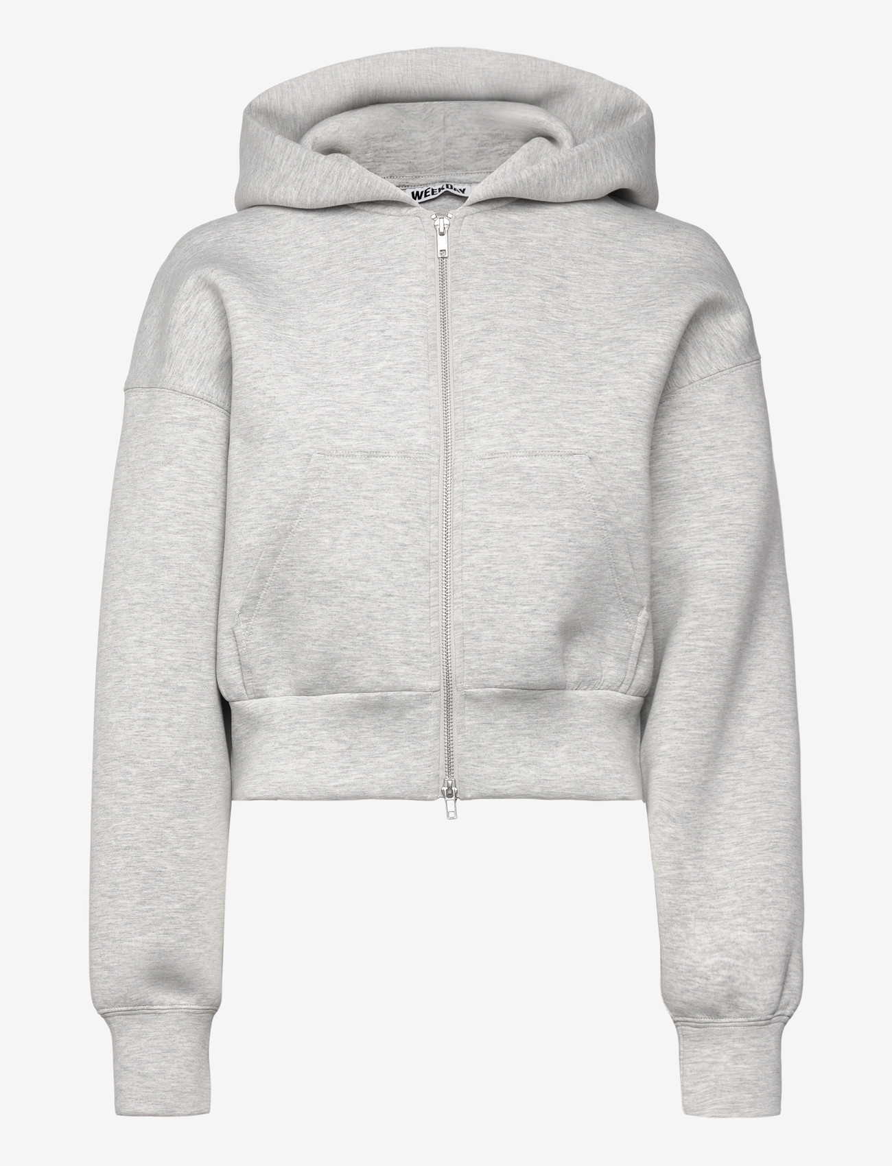 Weekday - Loose Fit Scuba Zip Hoodie - kapuzenpullover - grey melange - 0