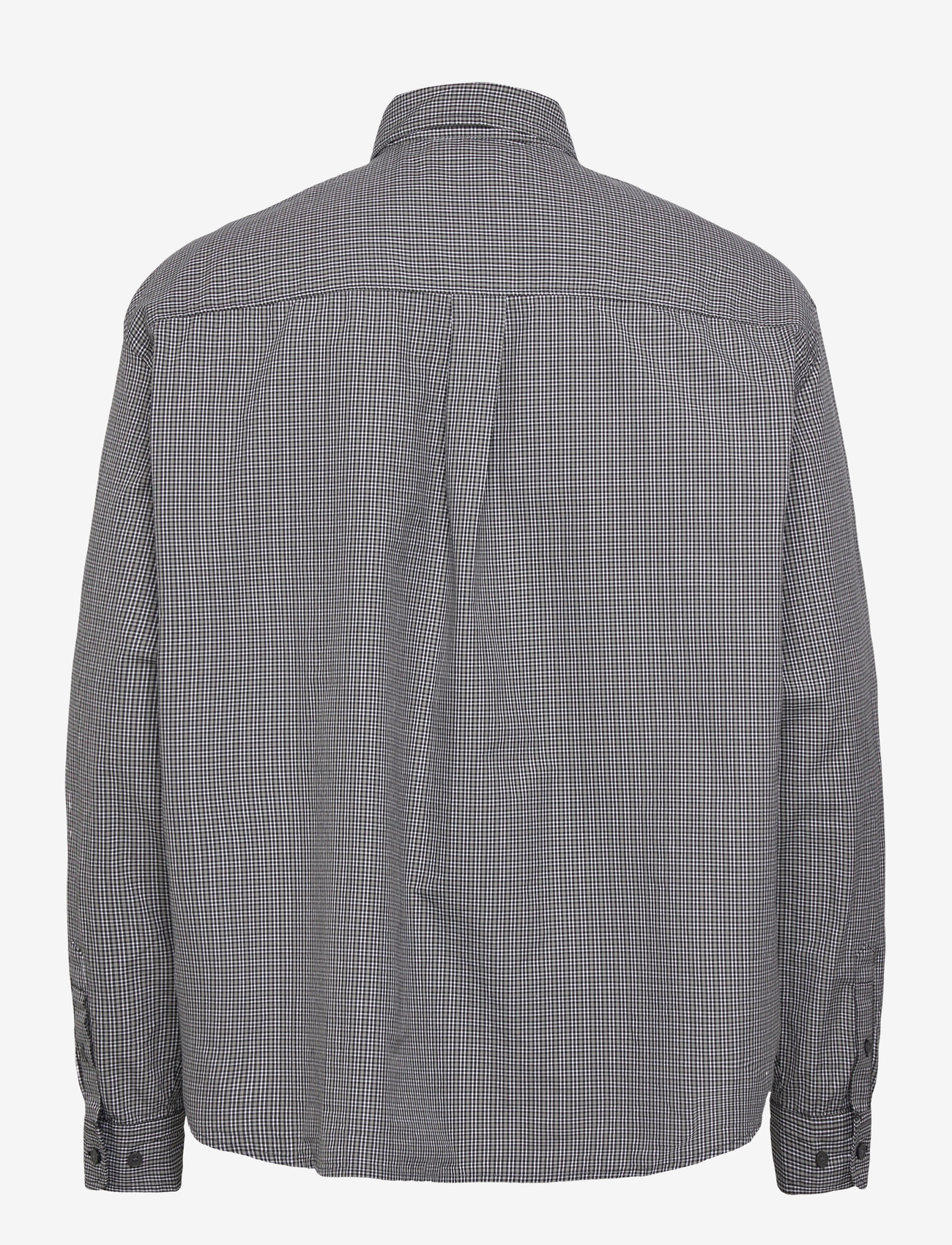 Weekday - Loose Button-Down Poplin Shirt - ternede skjorter - black check - 1