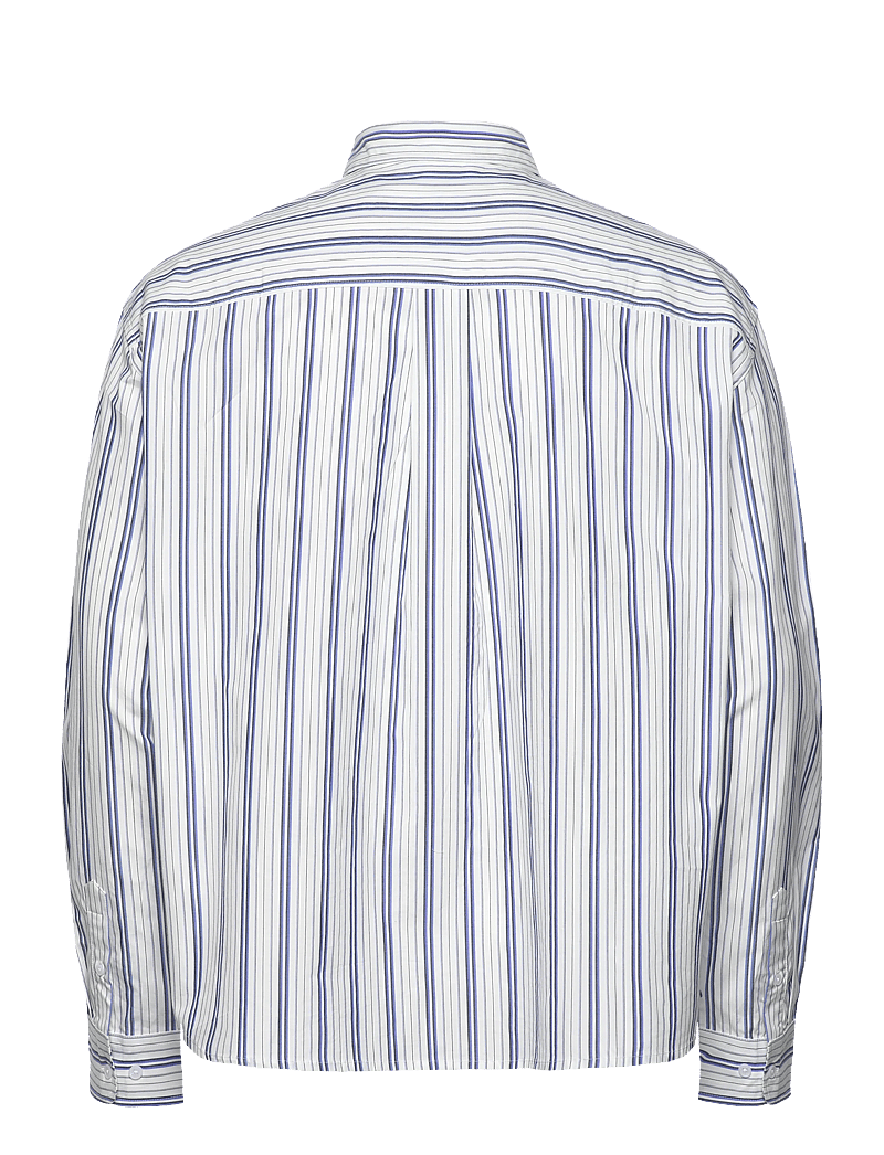Weekday - Long Sleeve Loose Poplin Shirt - gestreifte hemden - white/blue stripe - 1