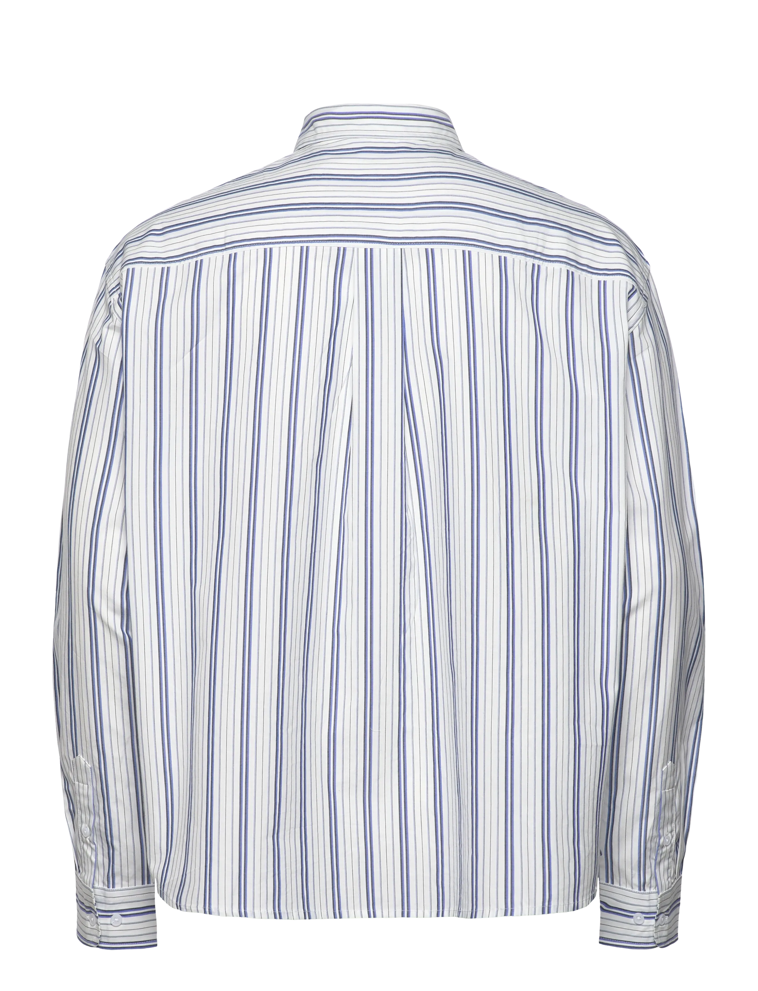 Weekday - Loose Button-Down Poplin Shirt - ruudulised särgid - white/blue stripe - 1