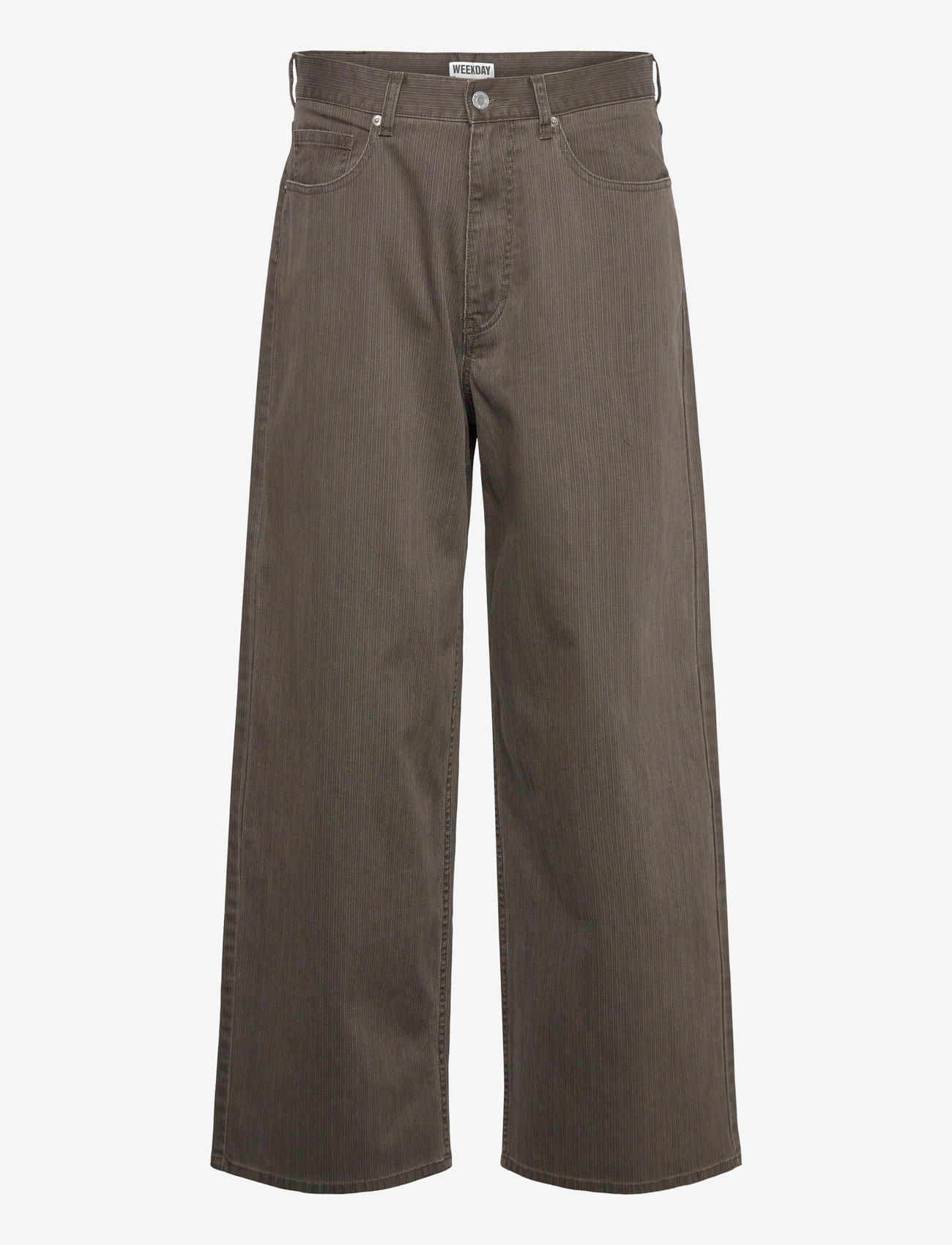 Weekday - Astro Mid Rise Loose Baggy Leg Structured Trousers - loose jeans - brown - 0
